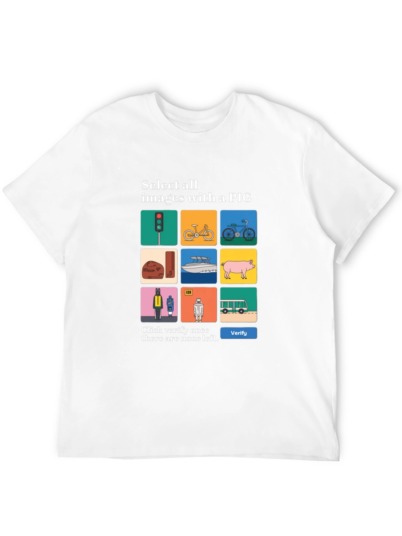 Captcha Pig T-Shirt - Novelty Graphic Tee