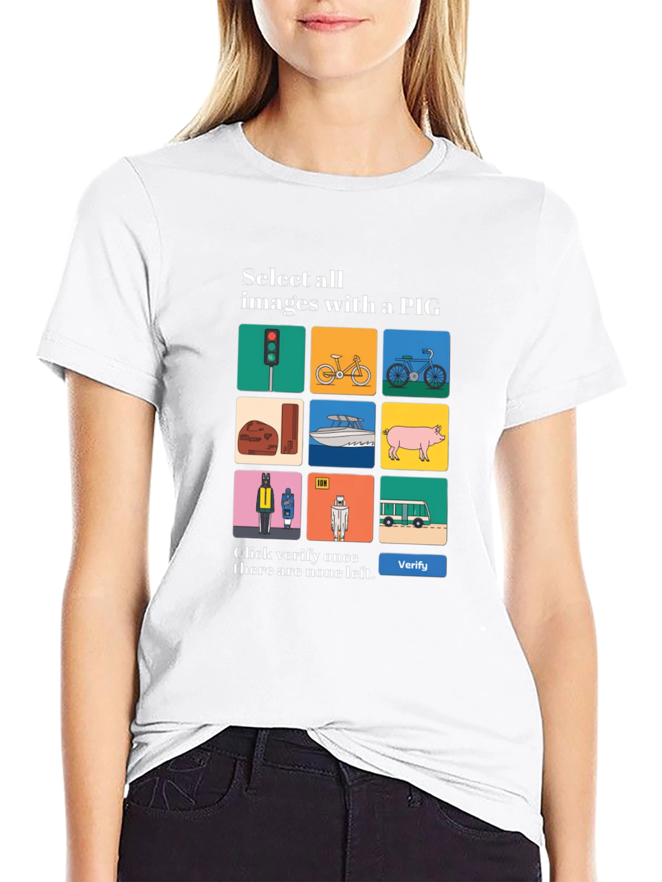 Captcha Pig T-Shirt - Novelty Graphic Tee