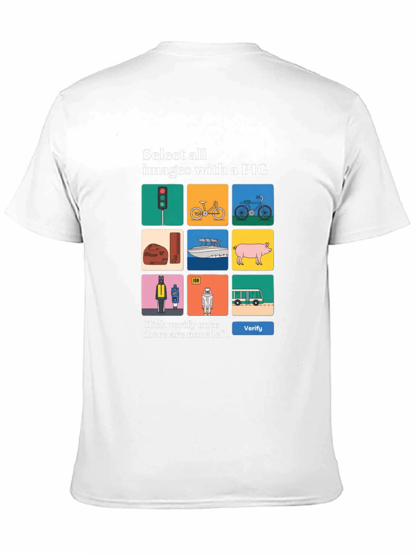 Captcha Pig T-Shirt - Novelty Graphic Tee