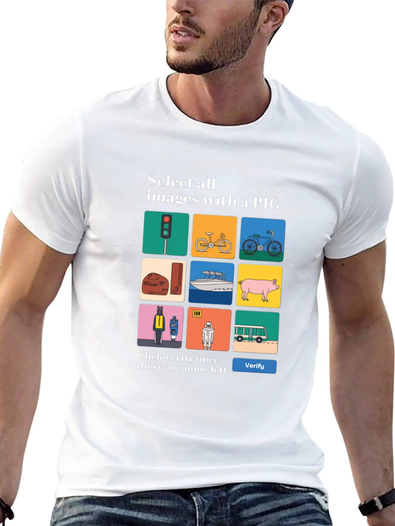 Captcha Pig T-Shirt - Novelty Graphic Tee