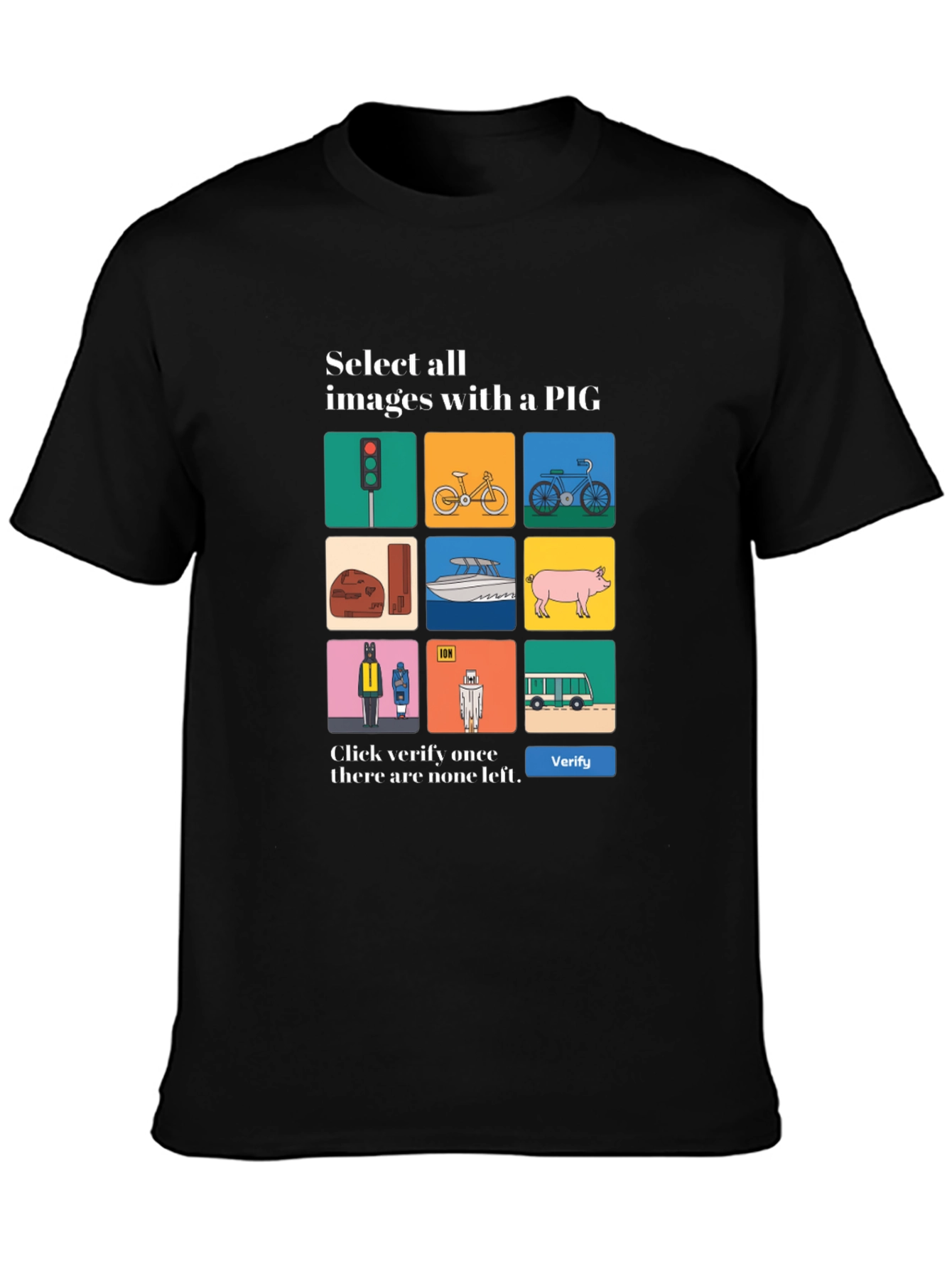 Captcha Pig T-Shirt - Novelty Graphic Tee