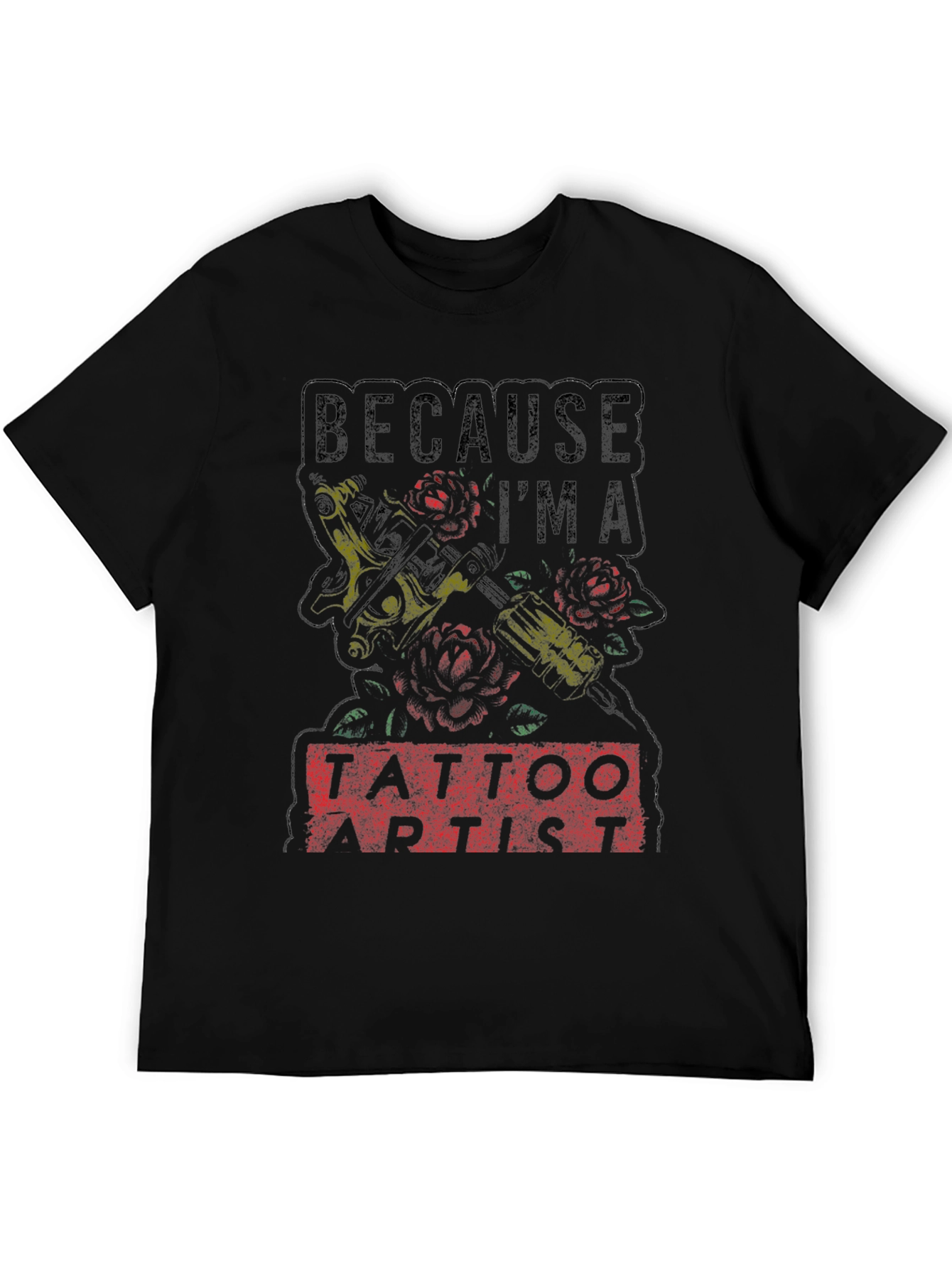 Tattoo Artist Graphic Tee - Black Cotton Shirt