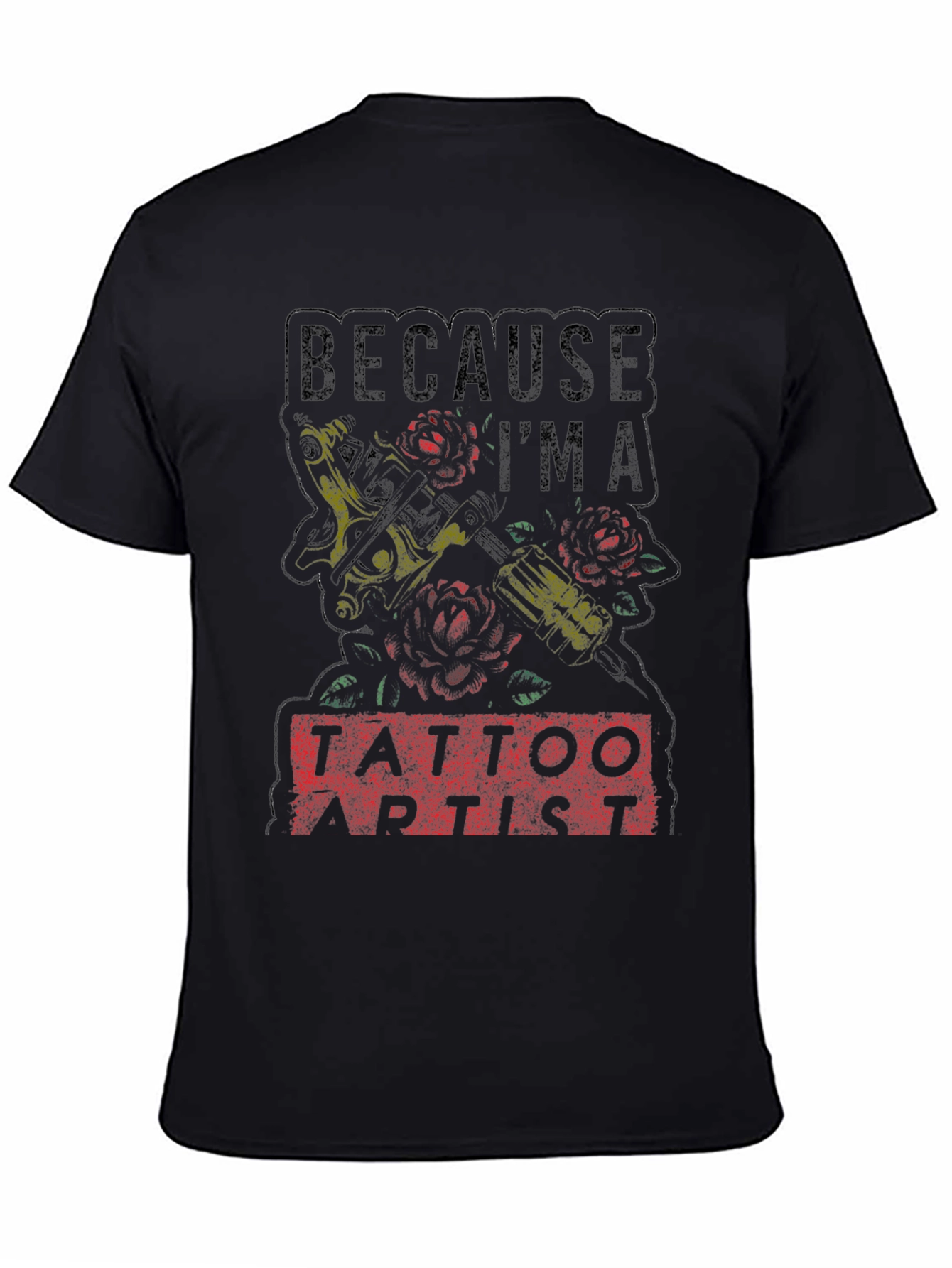 Tattoo Artist Graphic Tee - Black Cotton Shirt