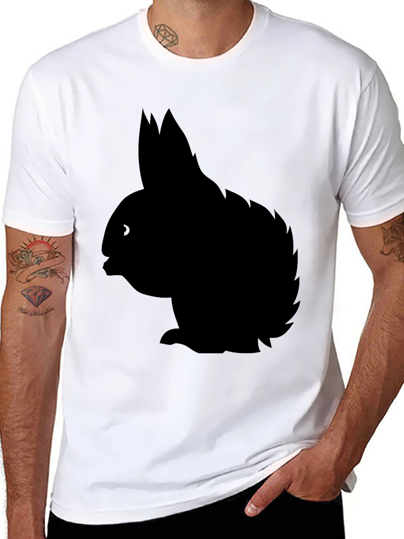 Black Rabbit Silhouette Graphic Tee - Unisex