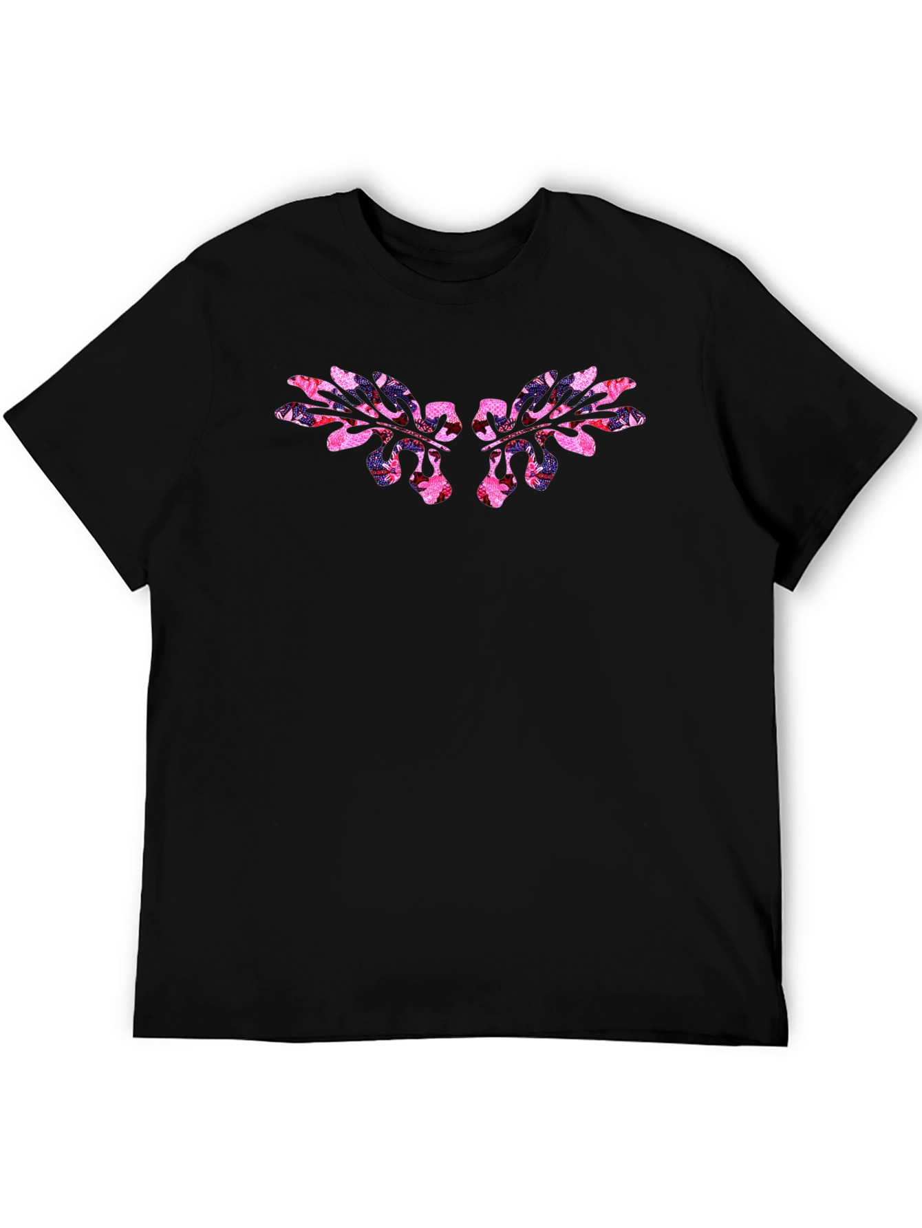 Floral Wing Graphic Black T-Shirt