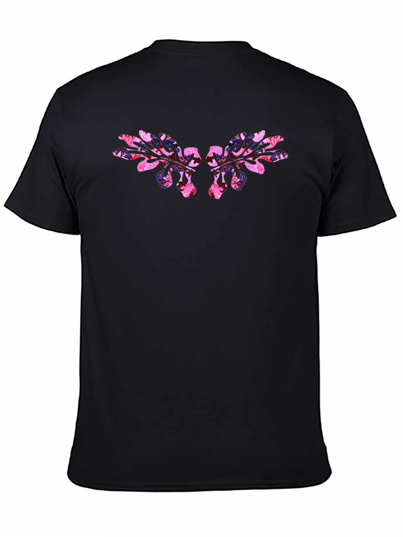 Floral Wing Graphic Black T-Shirt