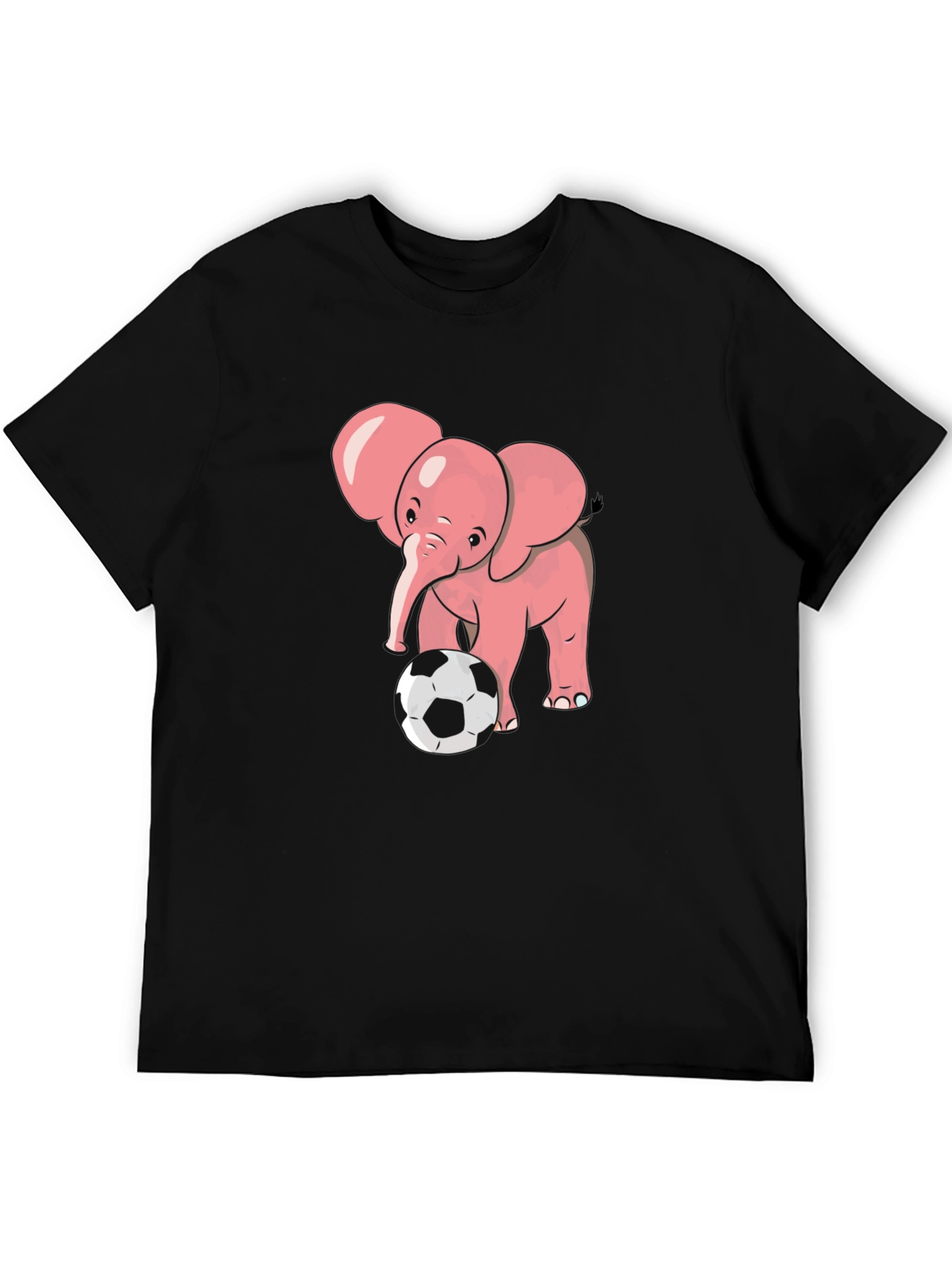 Cute Elephant Soccer T-Shirt - Black