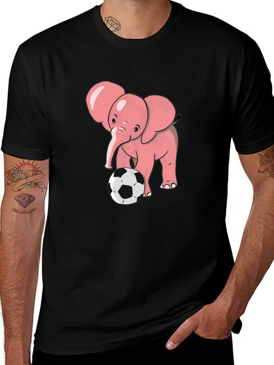 Cute Elephant Soccer T-Shirt - Black