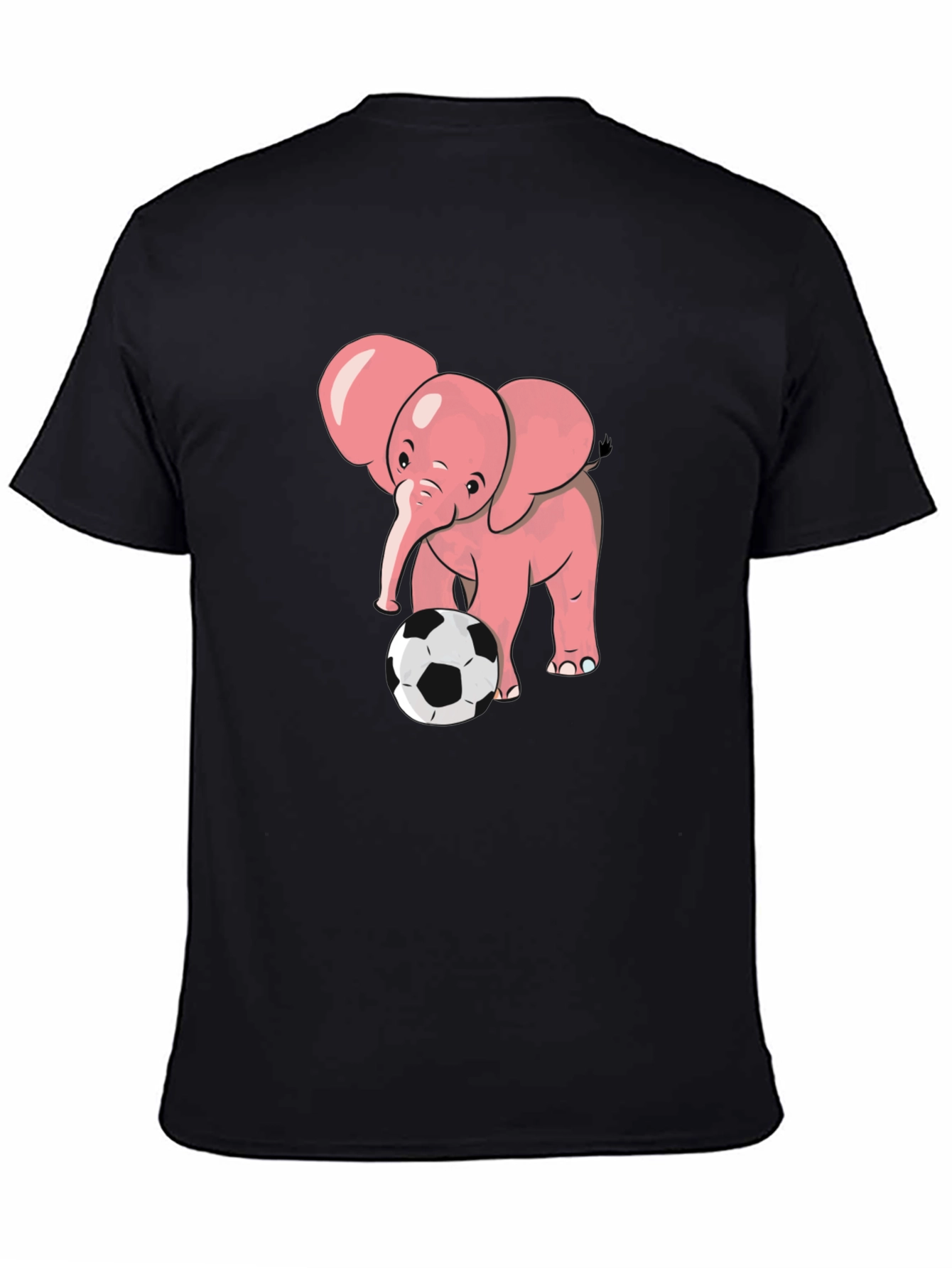 Cute Elephant Soccer T-Shirt - Black