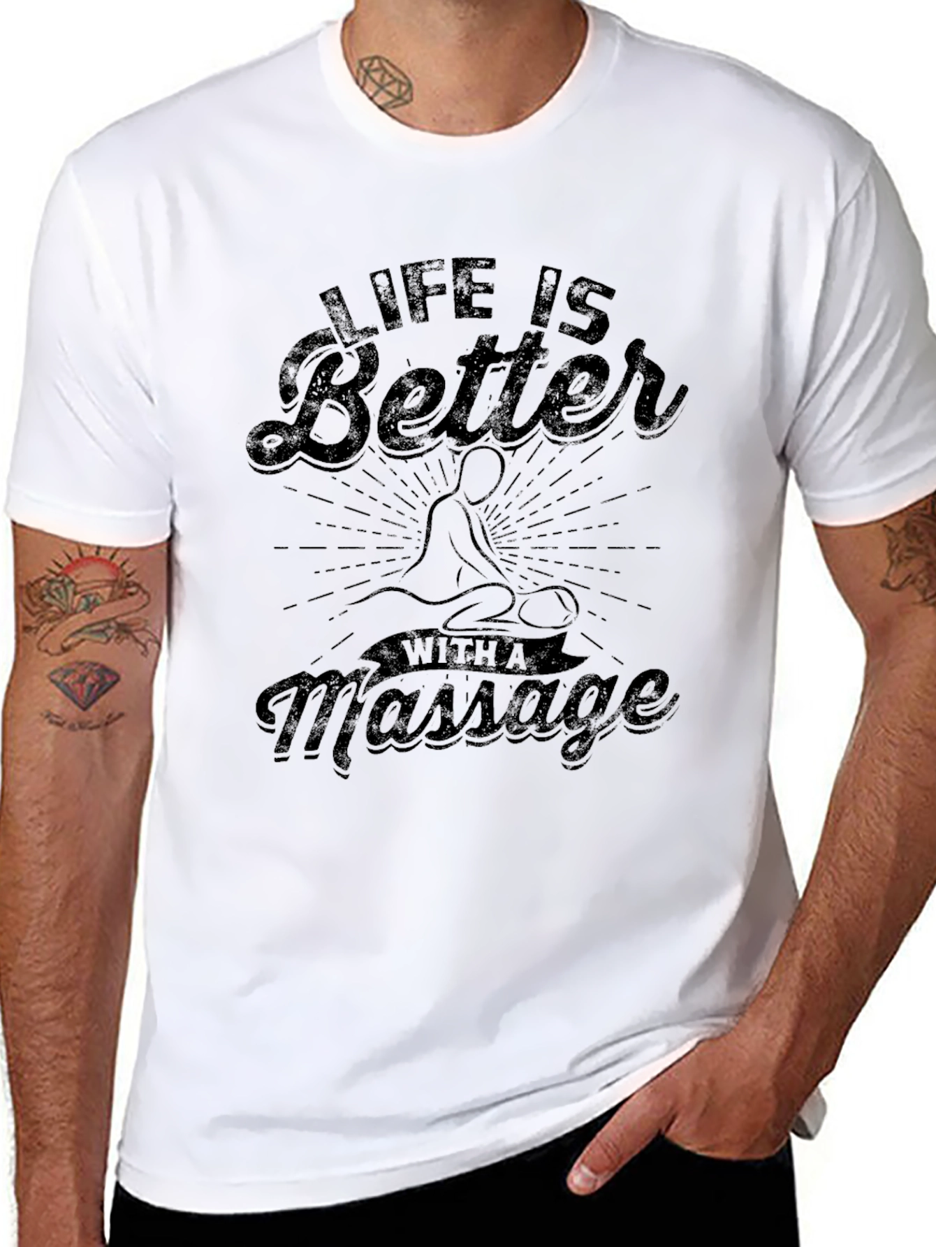 Life is Better with a Massage Graphic T-Shirt