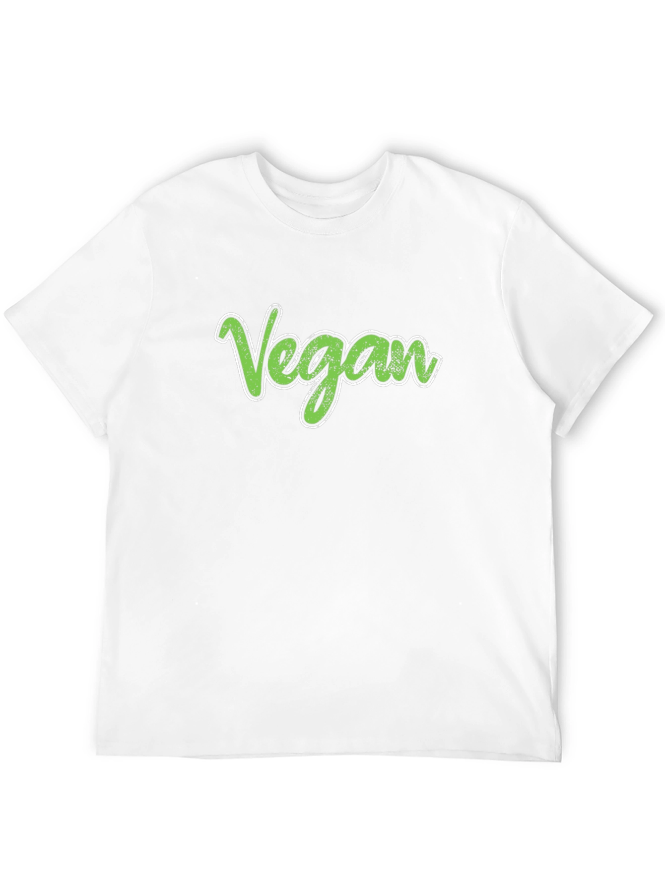 Vegan T-Shirt - Green Script - Casual Black Tee