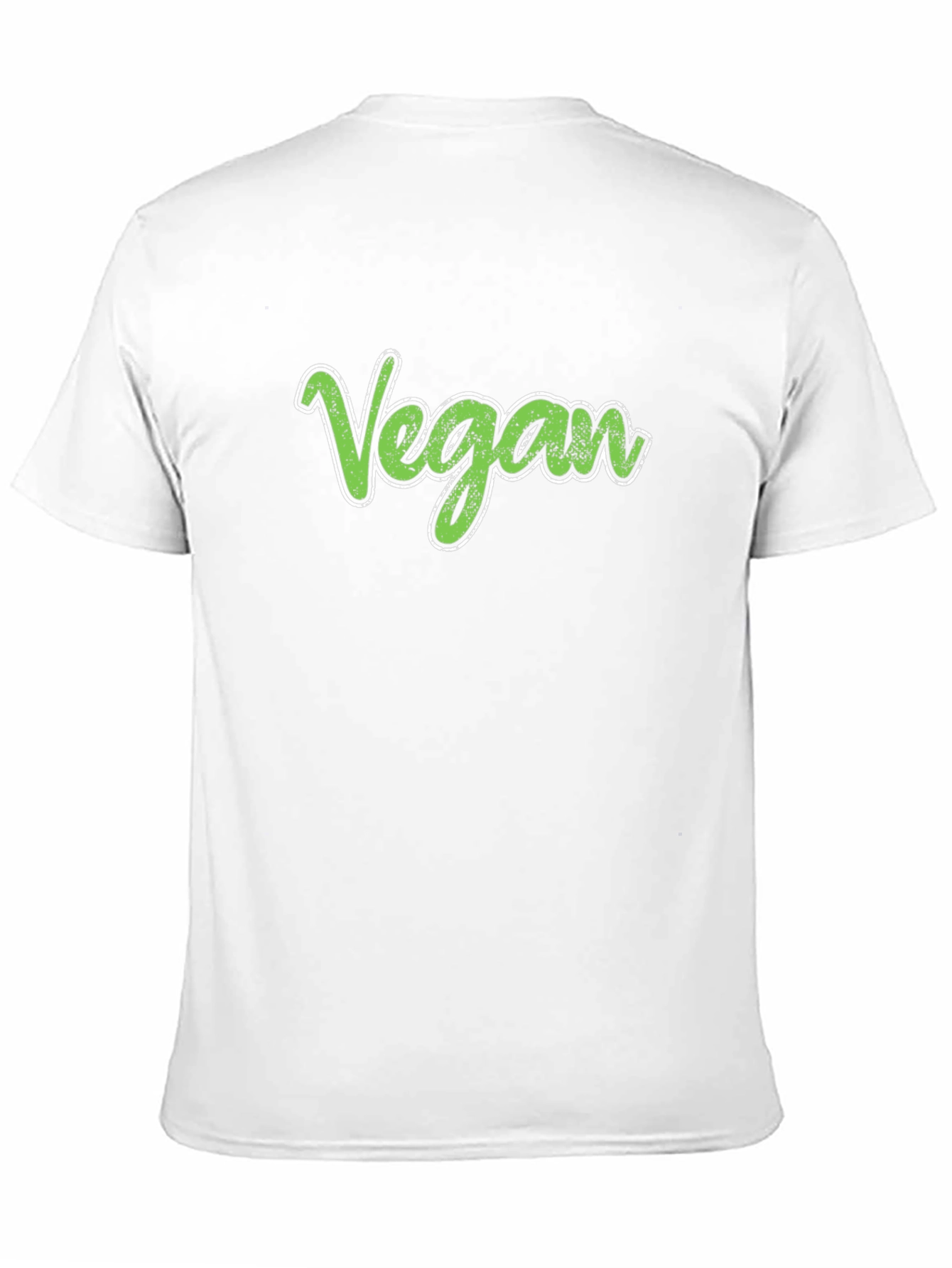 Vegan T-Shirt - Green Script - Casual Black Tee