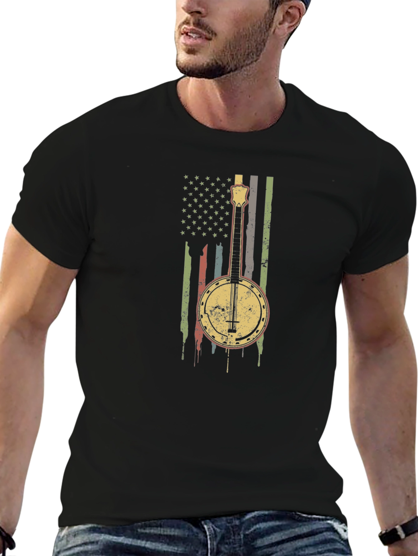 Banjo American Flag Graphic Tee