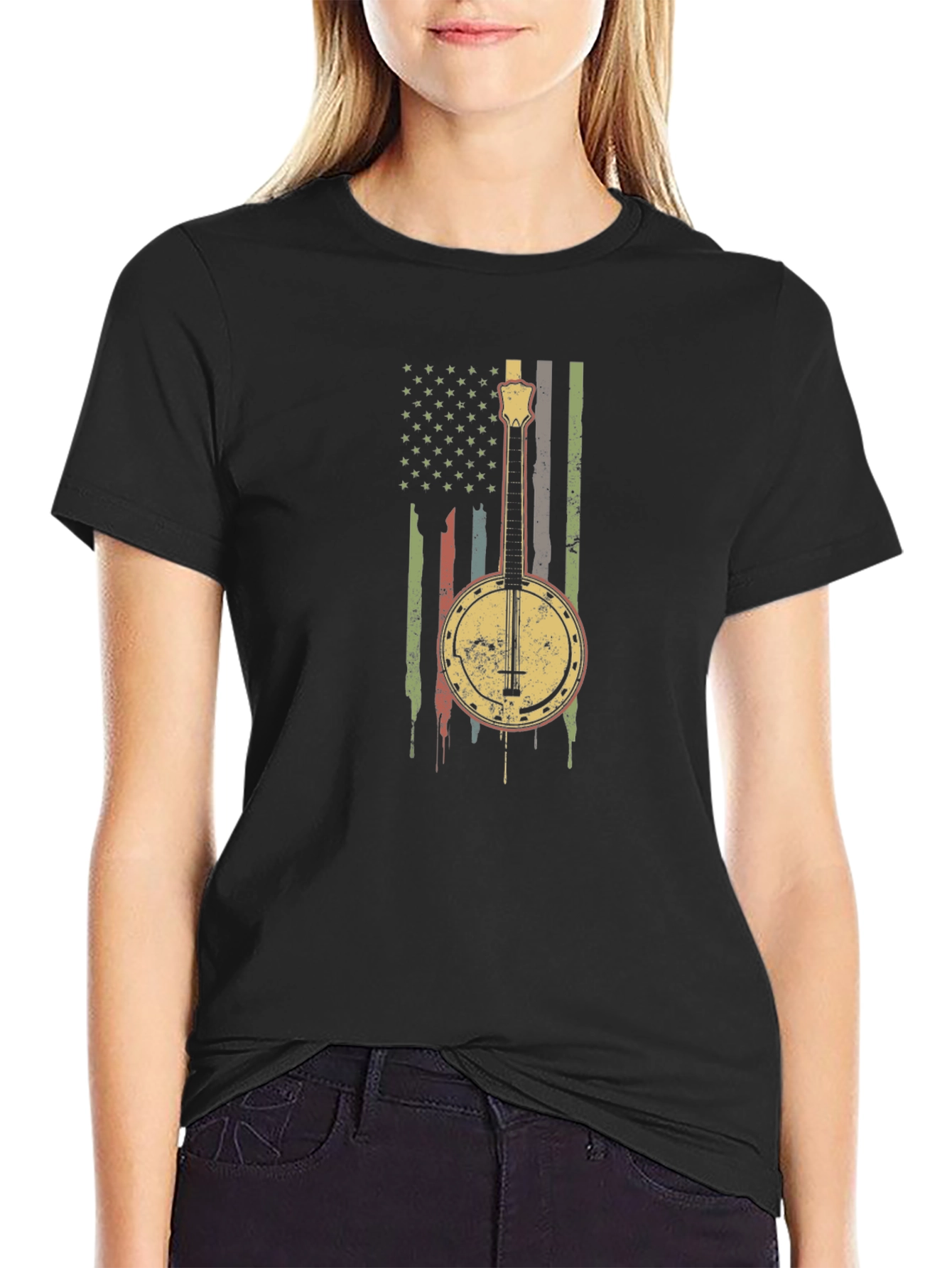 Banjo American Flag Graphic Tee