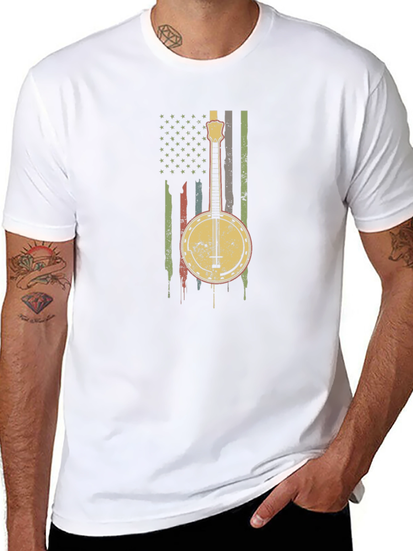 Banjo American Flag Graphic Tee