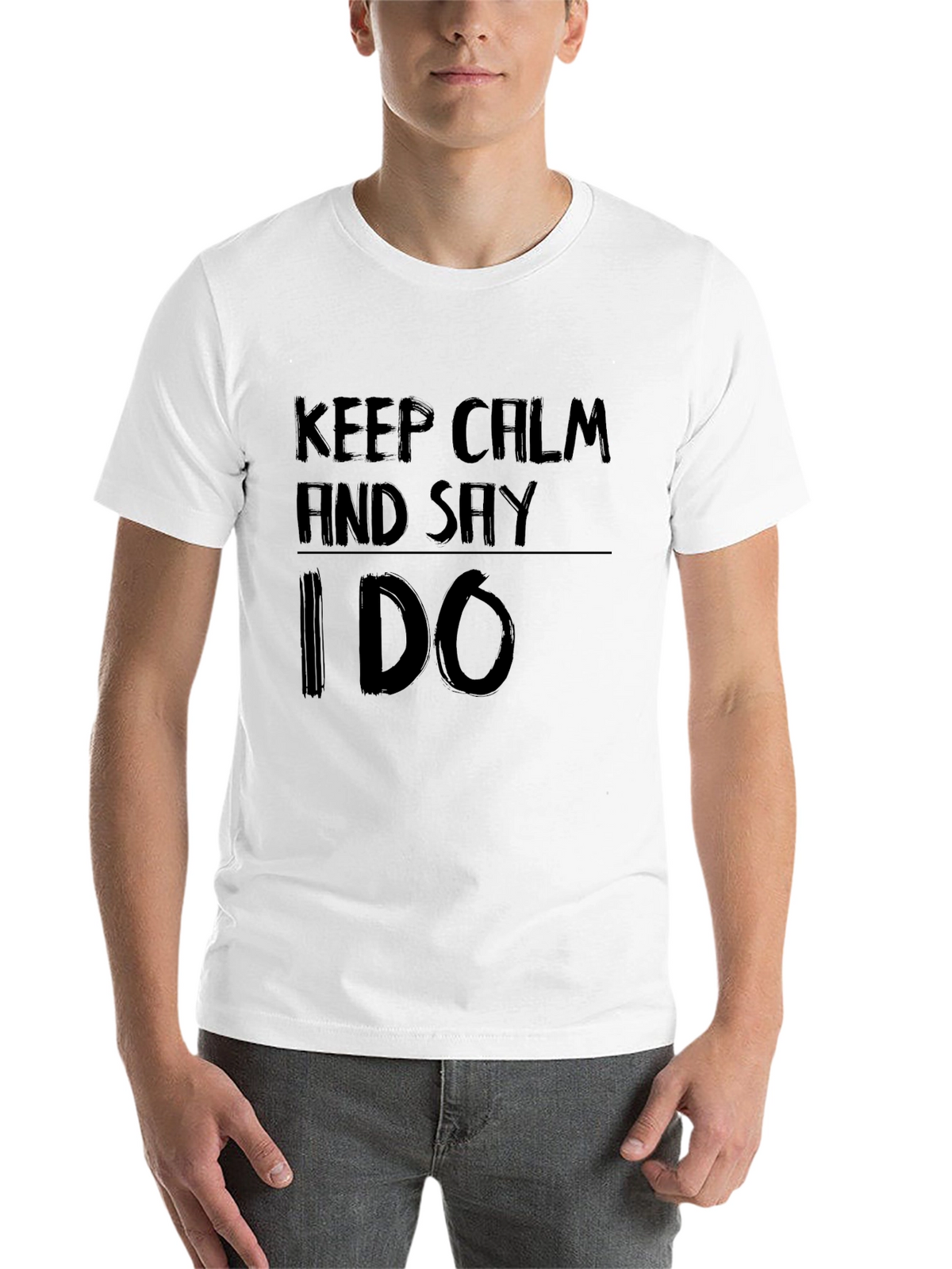 Keep Calm and Say I Do Black Graphic Tee