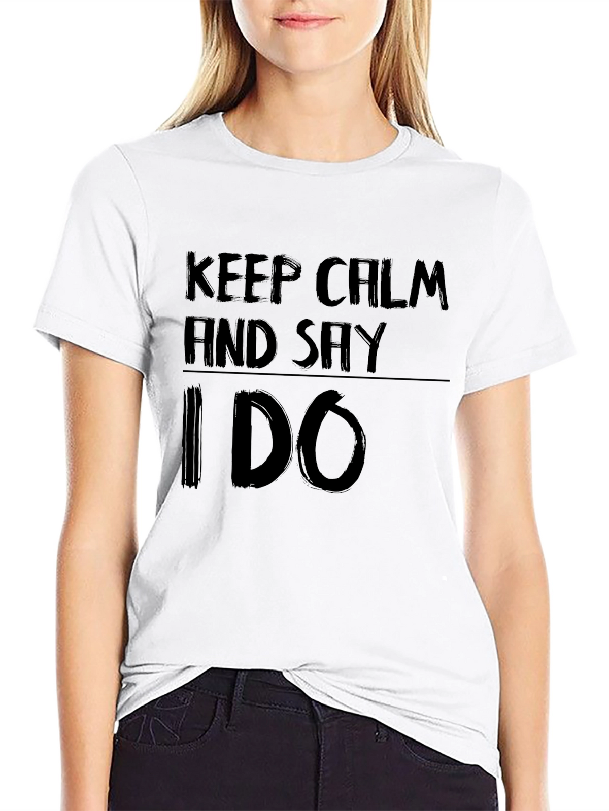 Keep Calm and Say I Do Black Graphic Tee