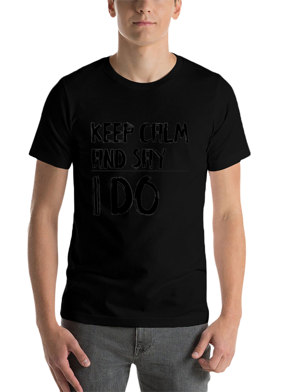 Keep Calm and Say I Do Black Graphic Tee