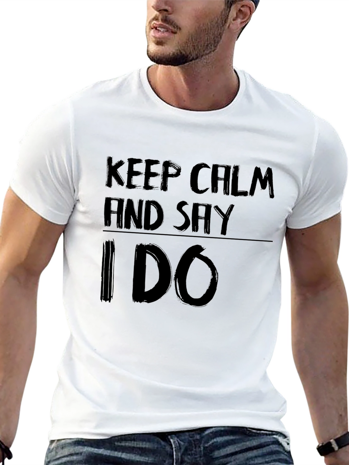 Keep Calm and Say I Do Black Graphic Tee