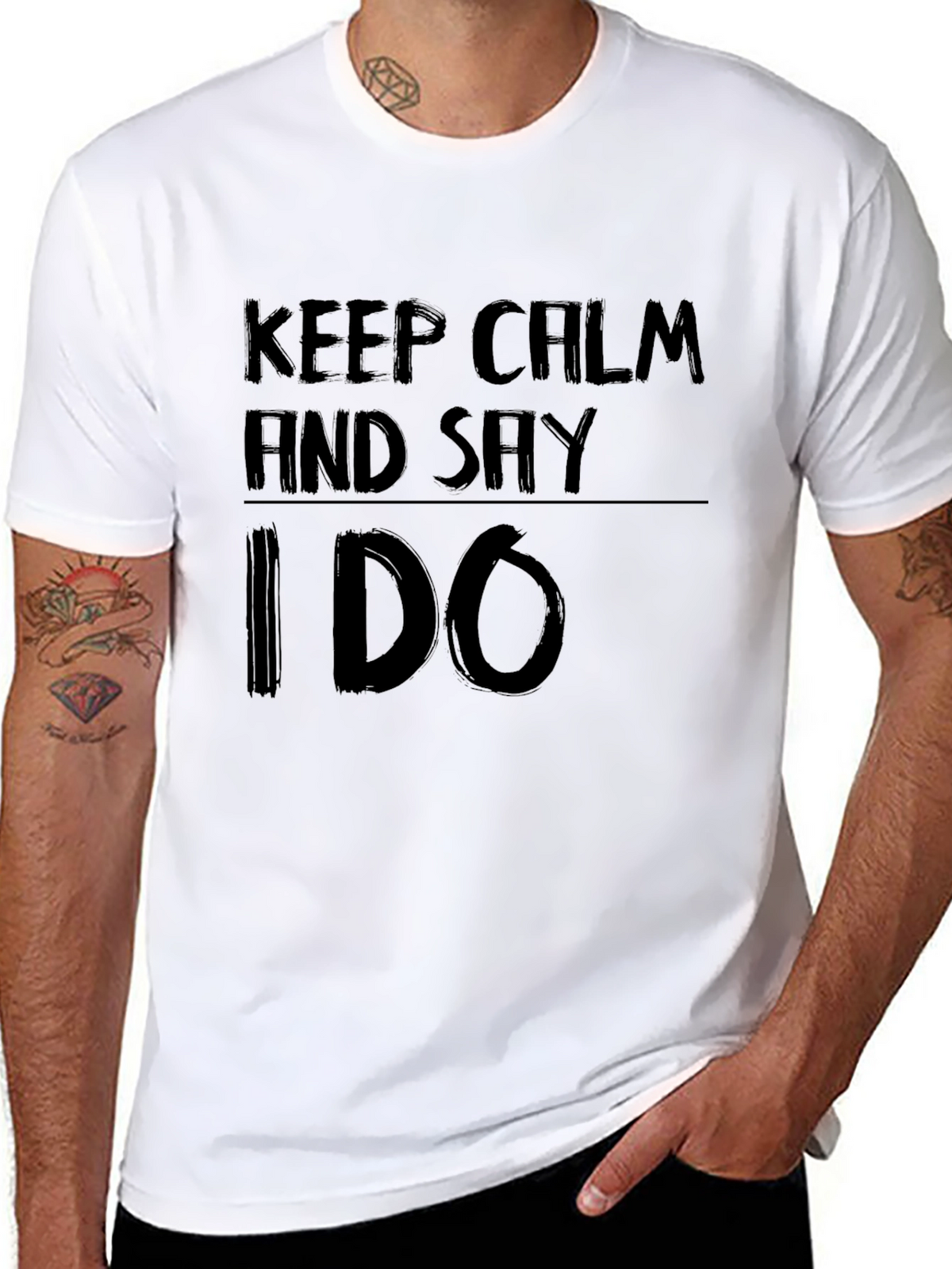 Keep Calm and Say I Do Black Graphic Tee