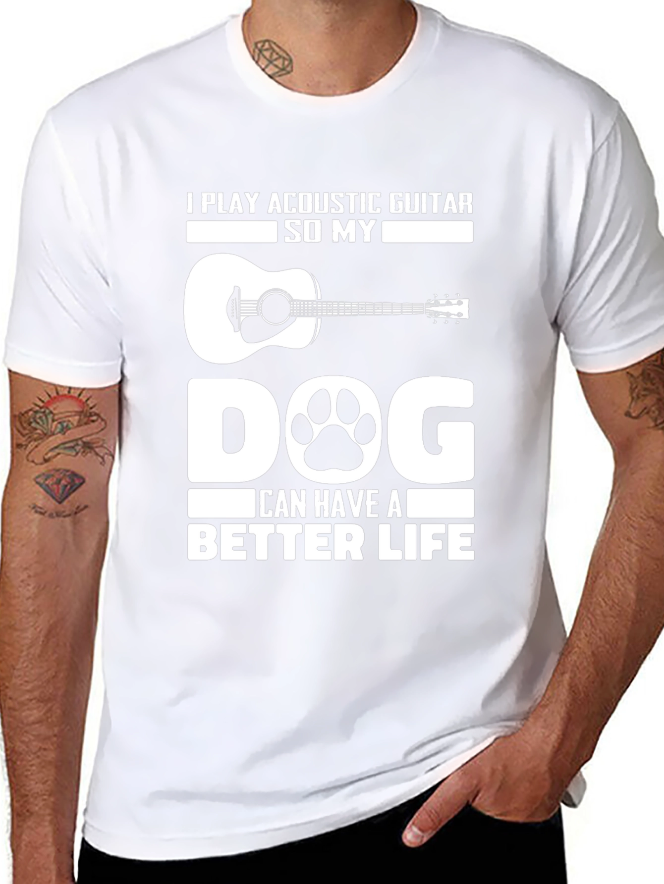 Acoustic Guitar Dog Lover T-Shirt