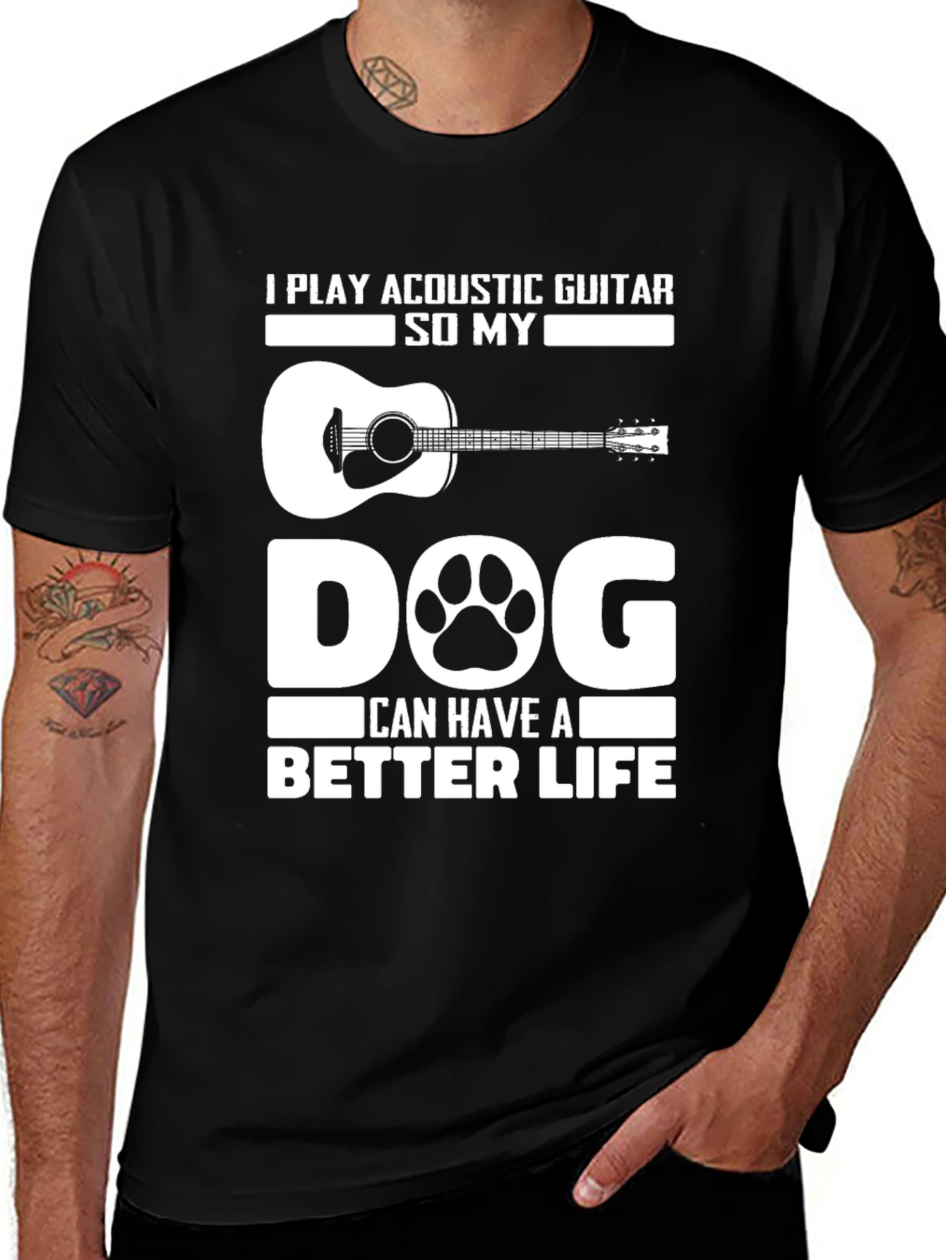 Acoustic Guitar Dog Lover T-Shirt