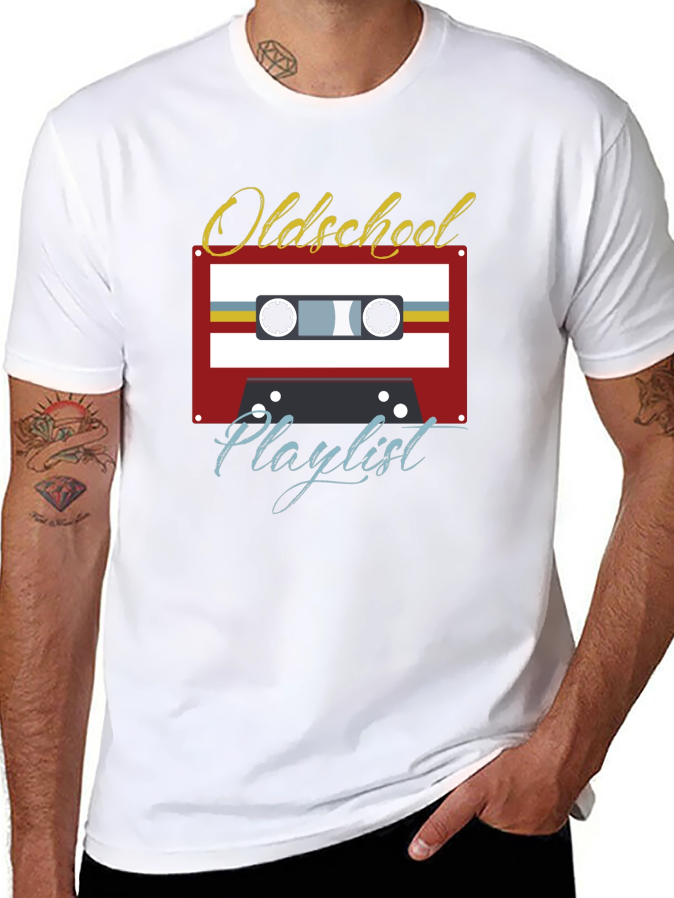 Oldschool Playlist T-Shirt - Retro Cassette Design