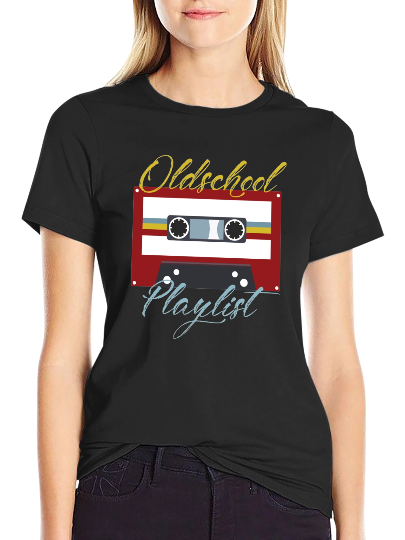 Oldschool Playlist T-Shirt - Retro Cassette Design