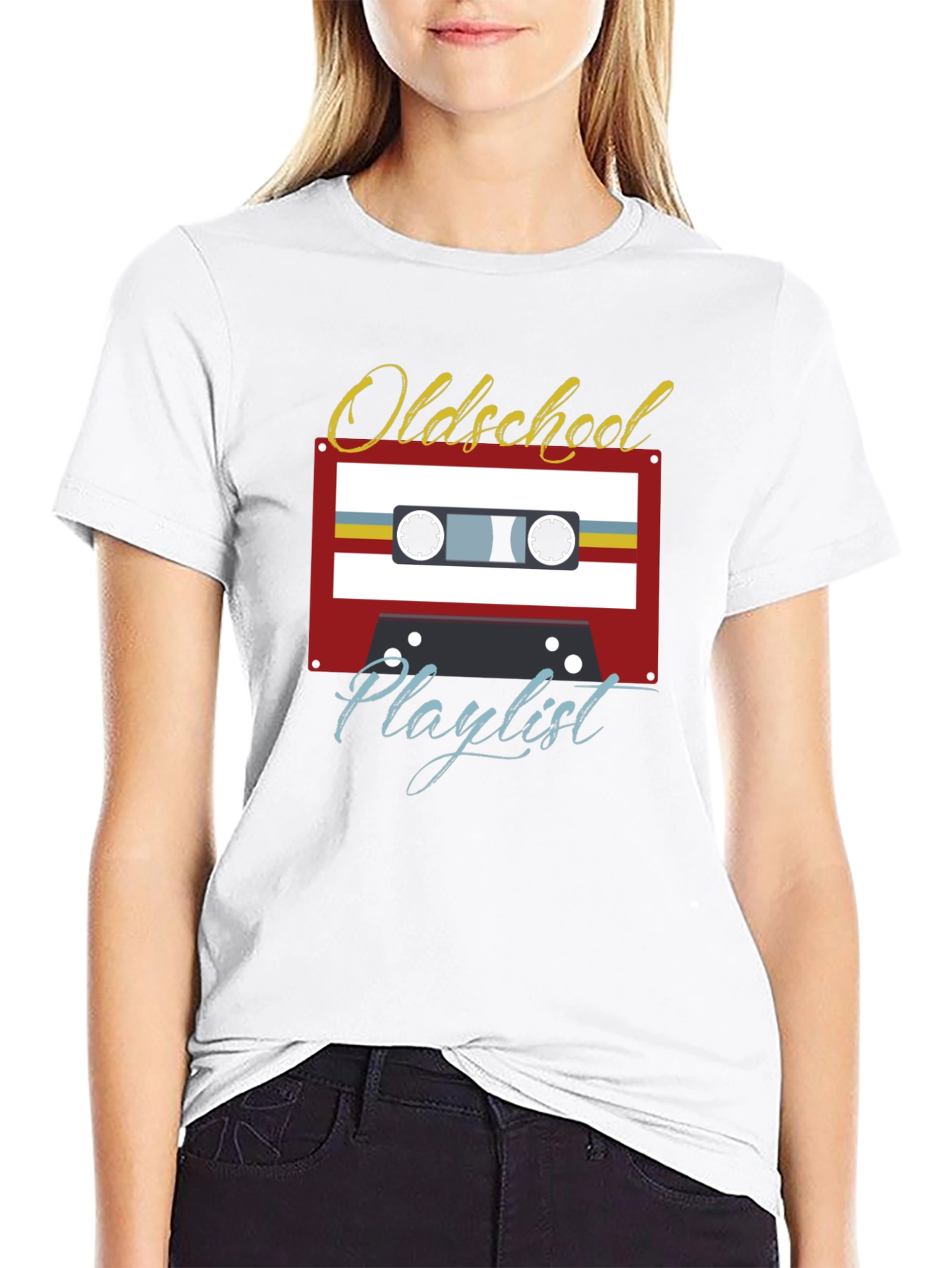 Oldschool Playlist T-Shirt - Retro Cassette Design
