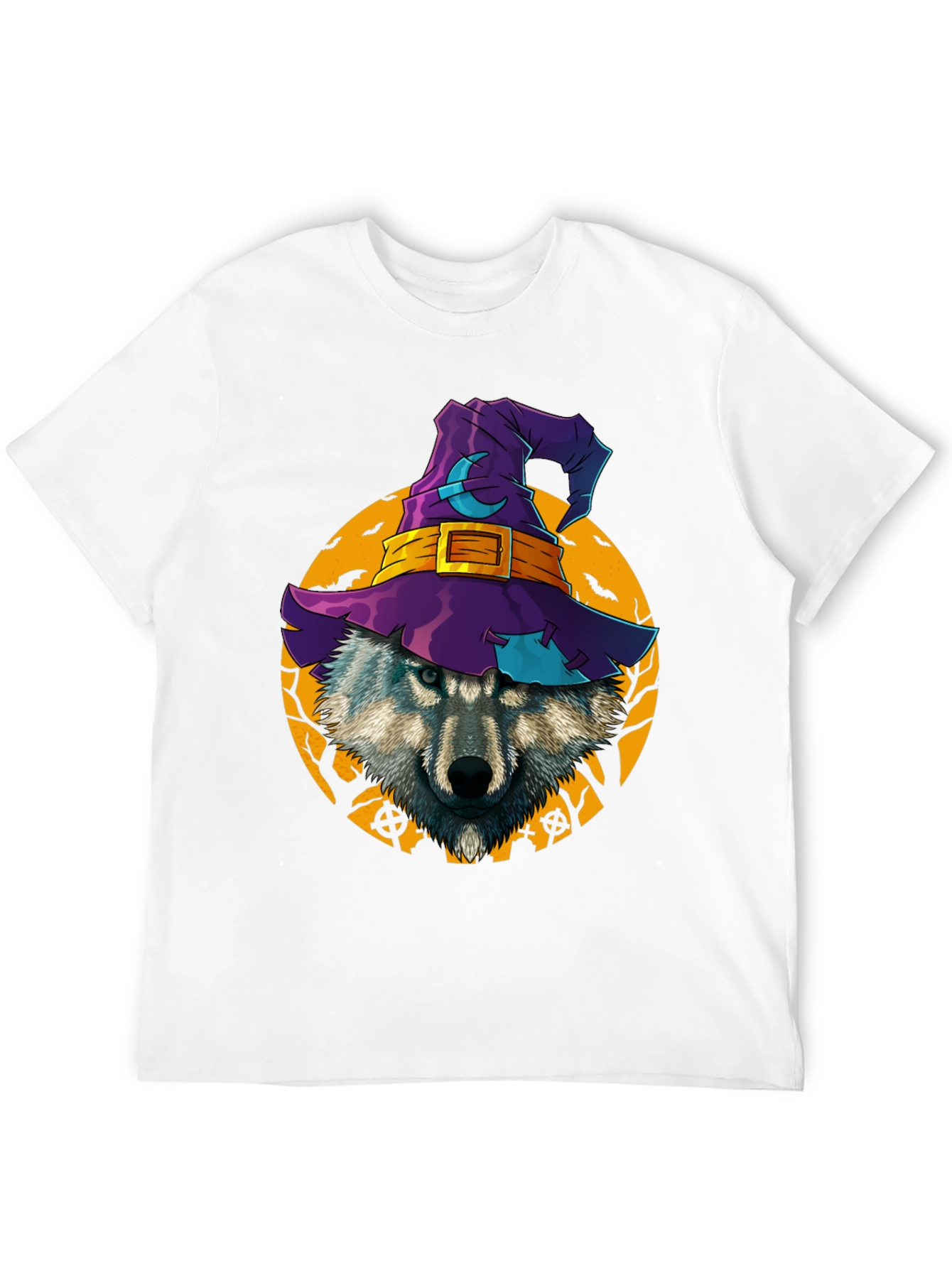 Halloween Wolf Witch Hat T-Shirt