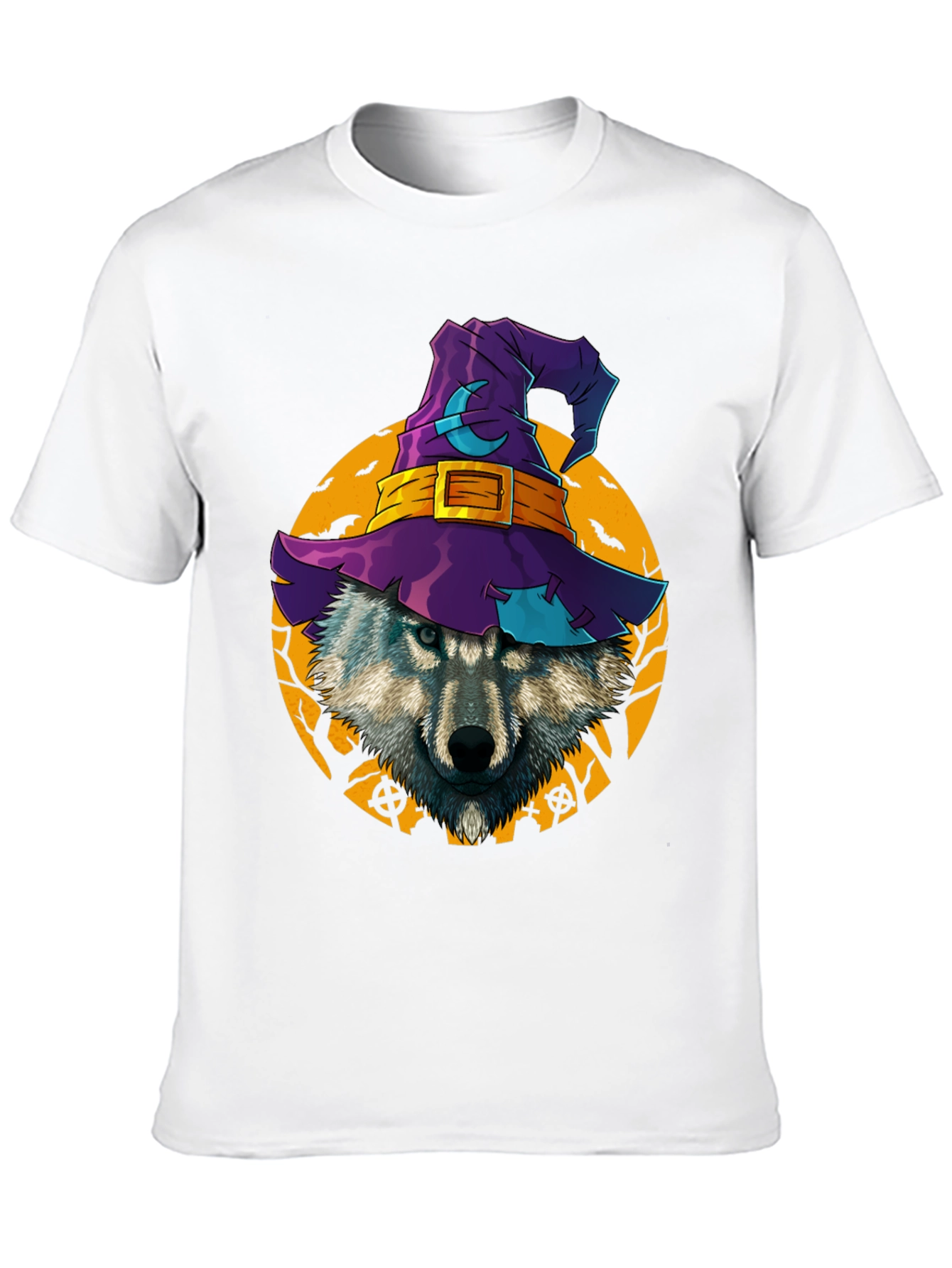 Halloween Wolf Witch Hat T-Shirt