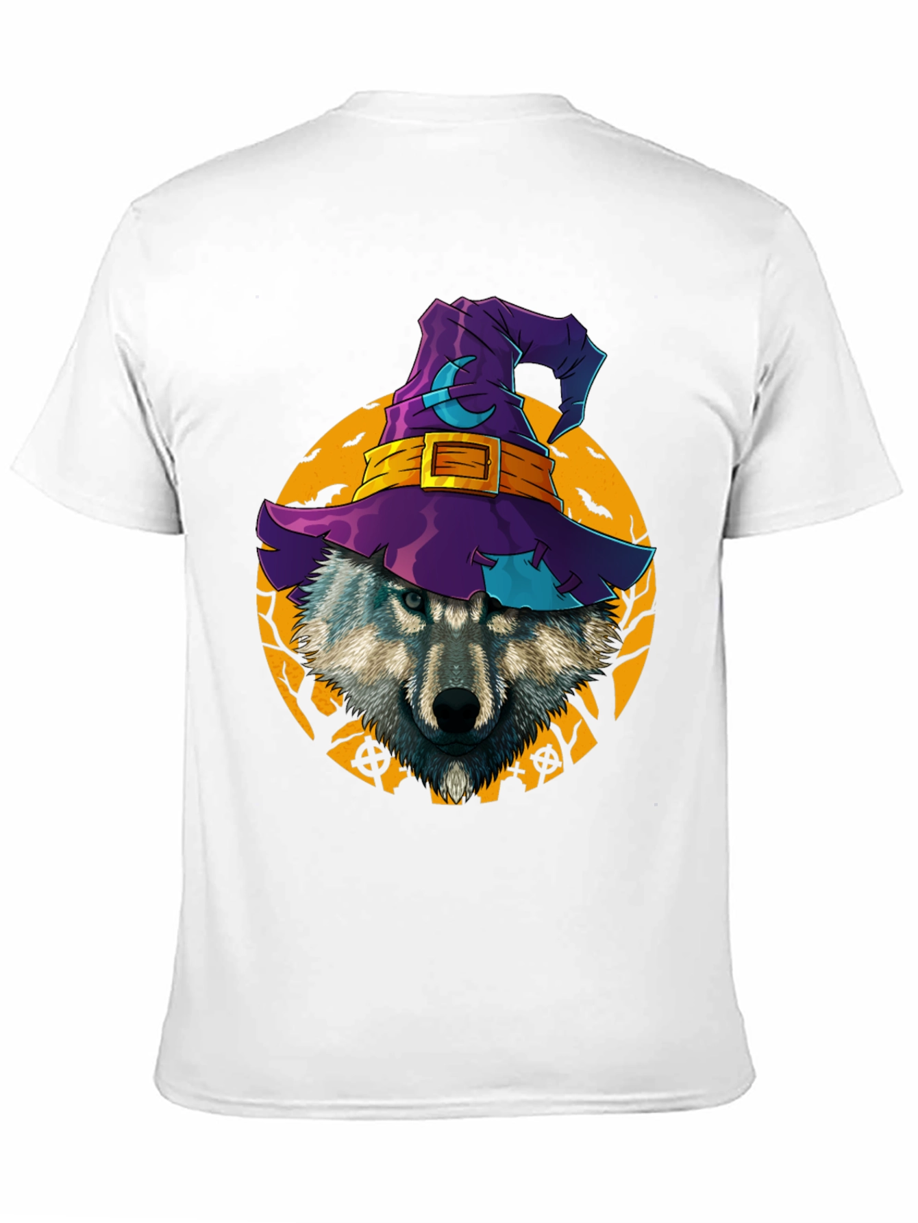 Halloween Wolf Witch Hat T-Shirt