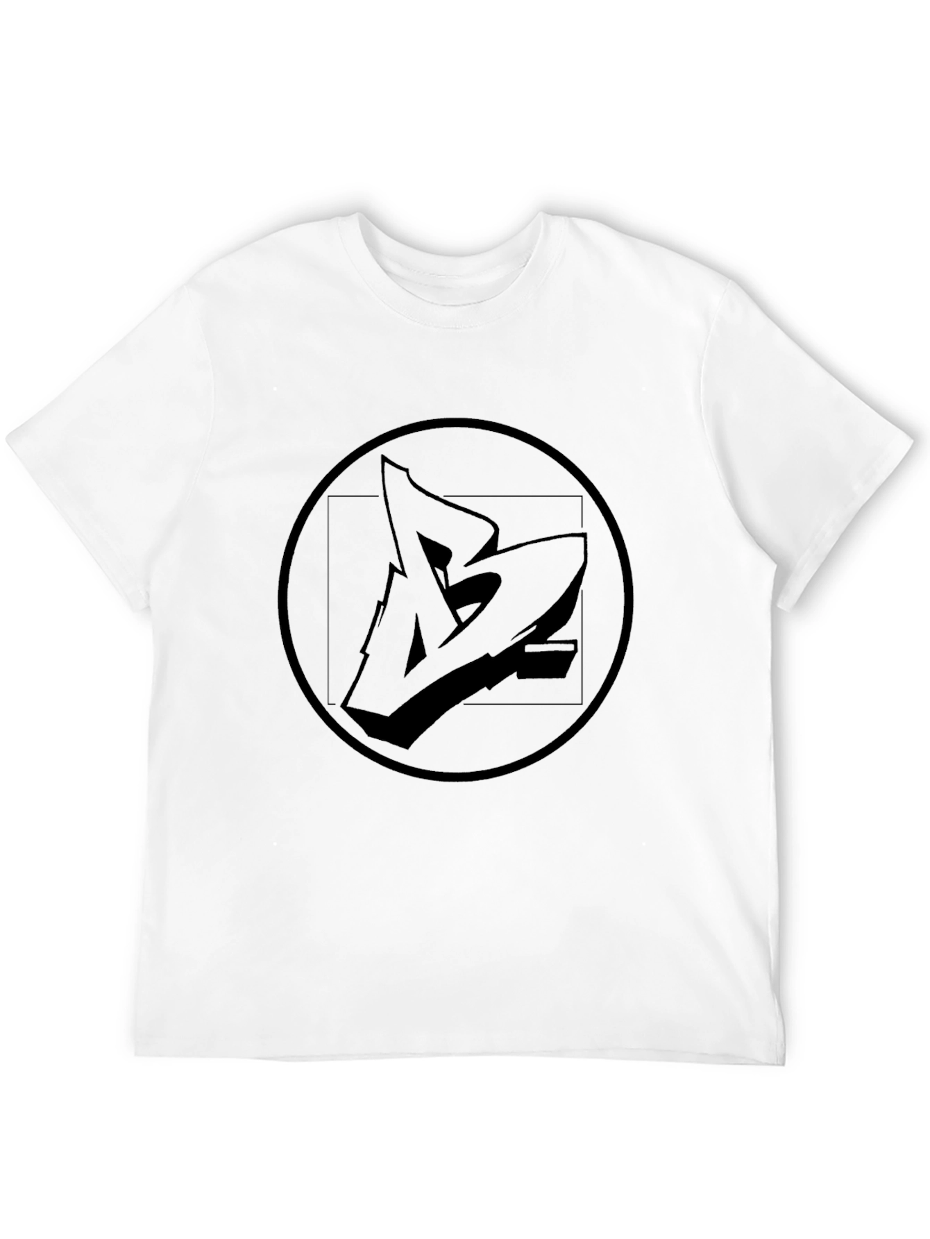 Black Graphic Tee - Abstract Logo Design