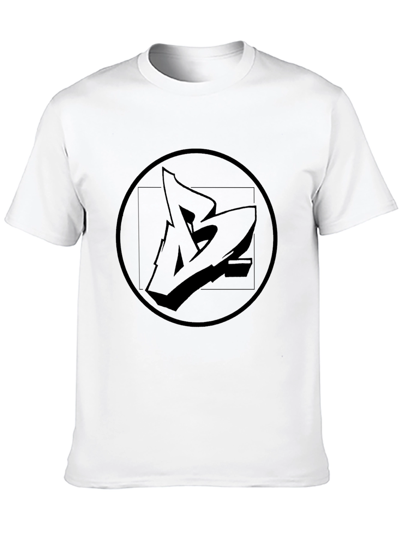 Black Graphic Tee - Abstract Logo Design