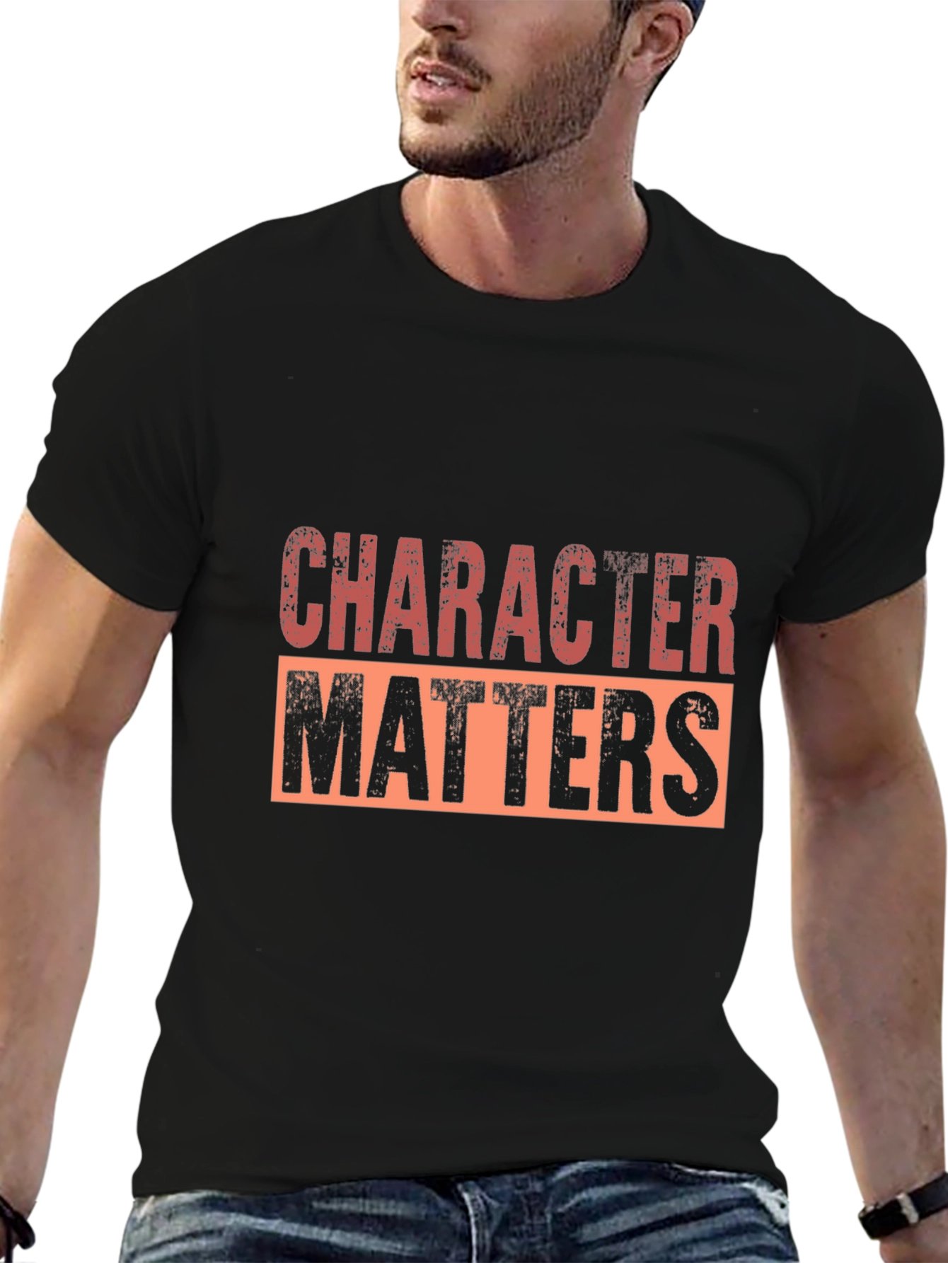 Character Matters Black Graphic T-Shirt
