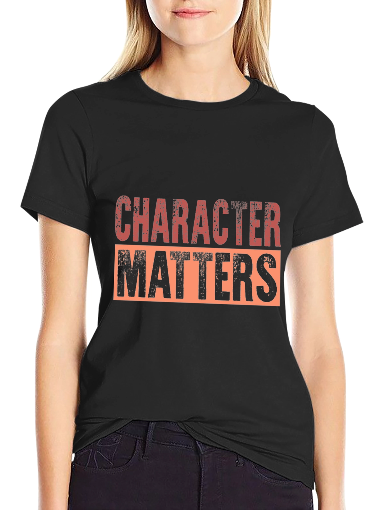 Character Matters Black Graphic T-Shirt