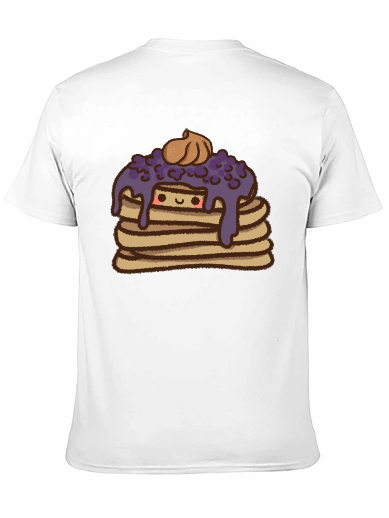 Cute Pancake Stack Graphic Tee - Unisex Black T-Shirt