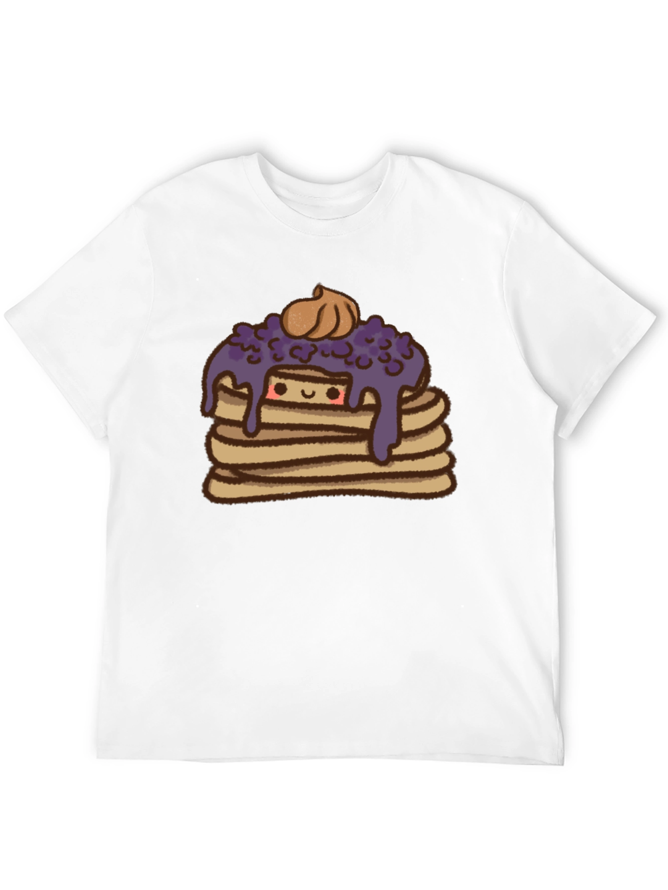 Cute Pancake Stack Graphic Tee - Unisex Black T-Shirt