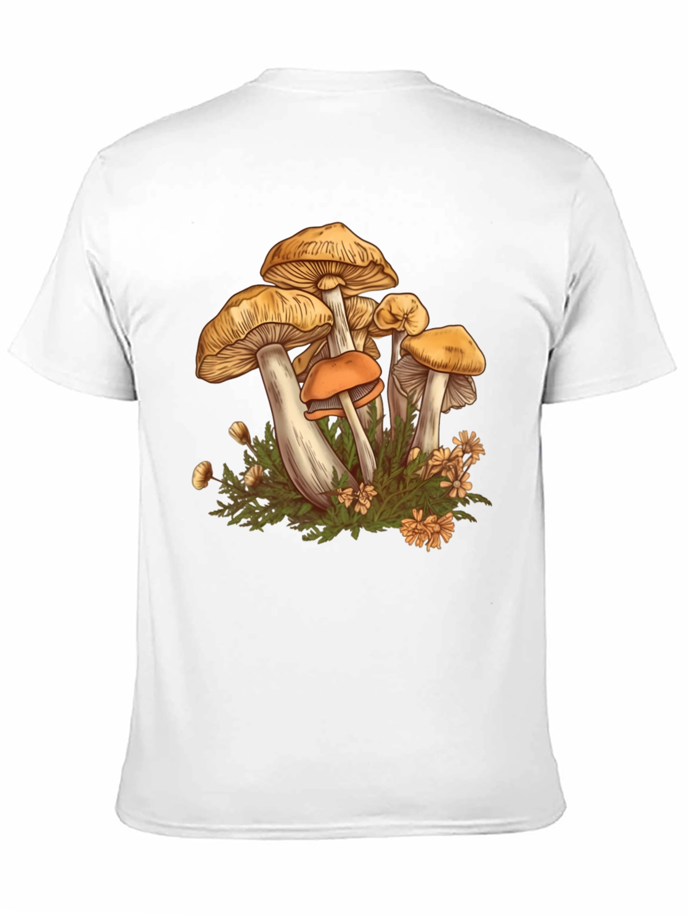Mushroom Print Black Graphic Tee