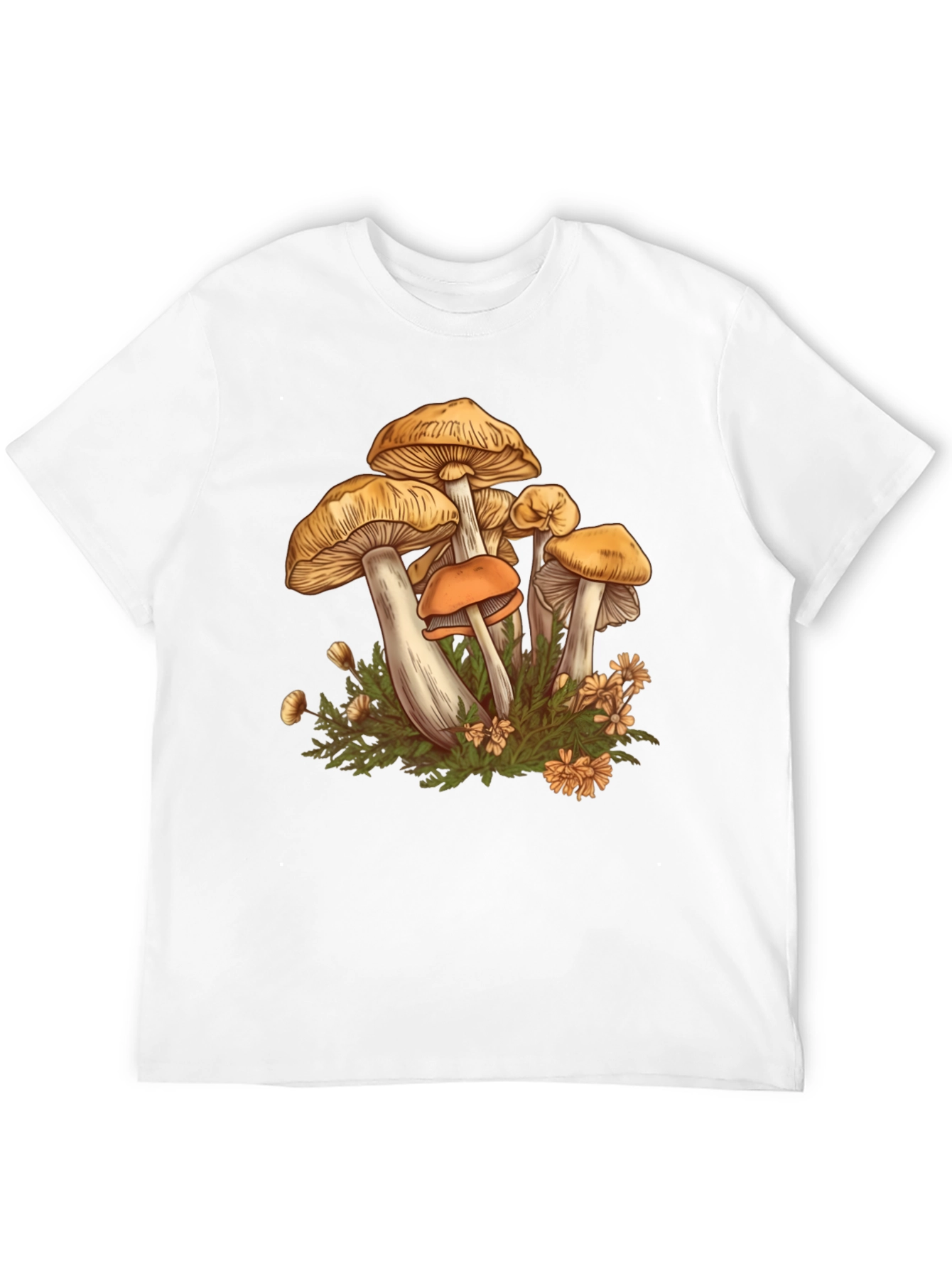 Mushroom Print Black Graphic Tee
