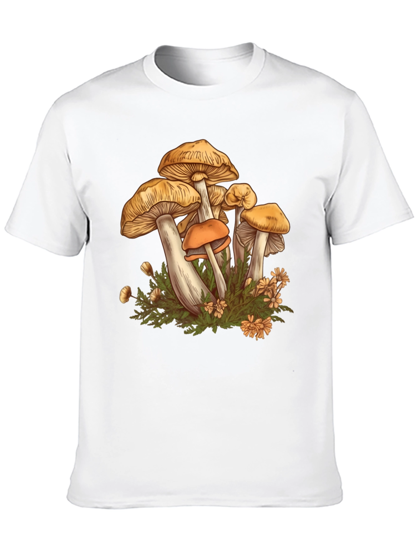 Mushroom Print Black Graphic Tee