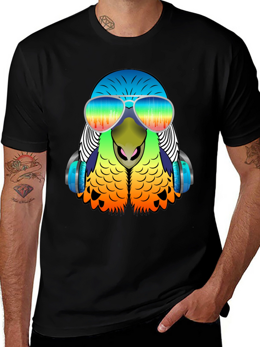 Parrot DJ Graphic Tee - Cool Bird with Headphones & Shades