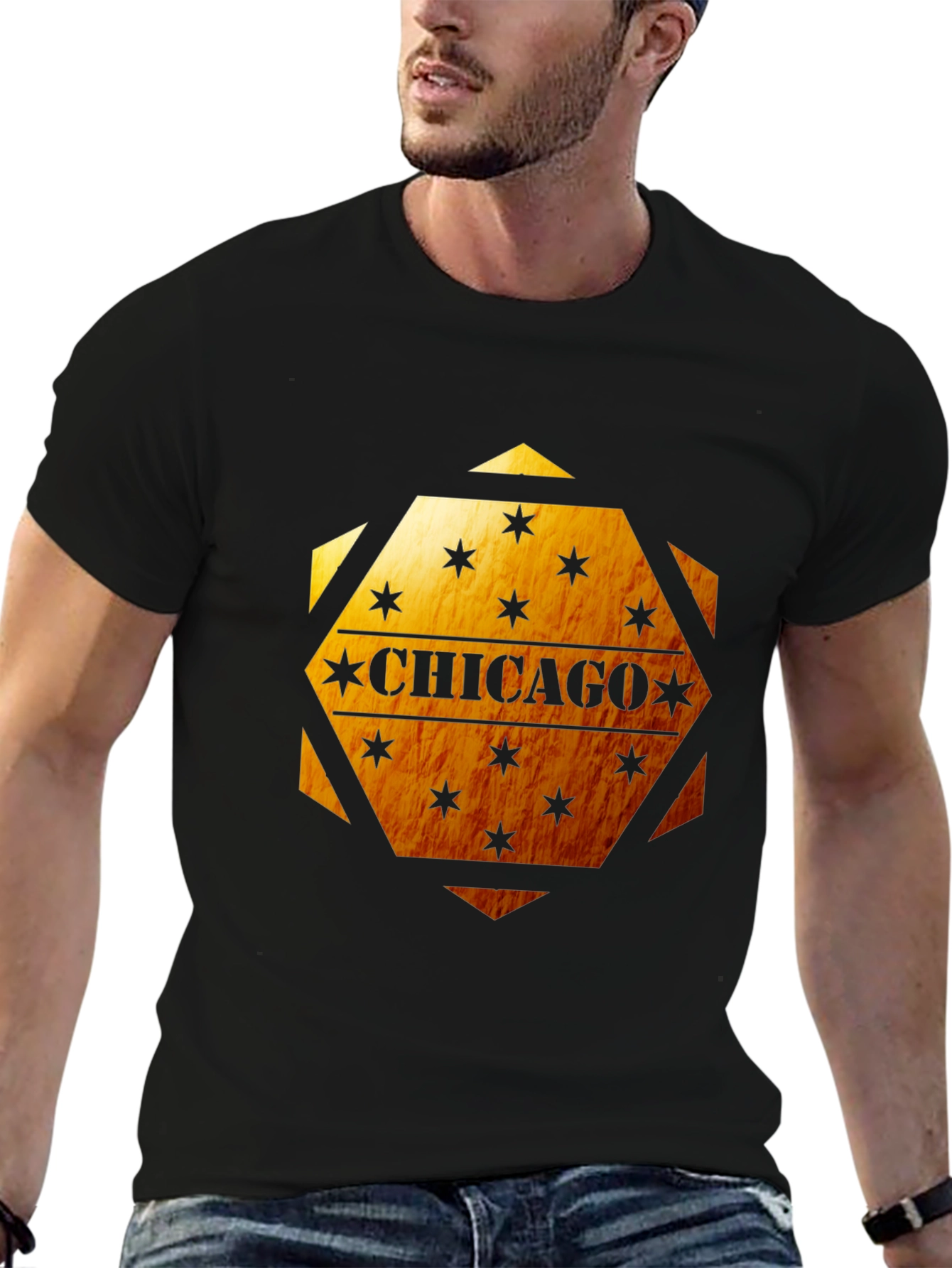 Chicago Star Graphic Black T-Shirt