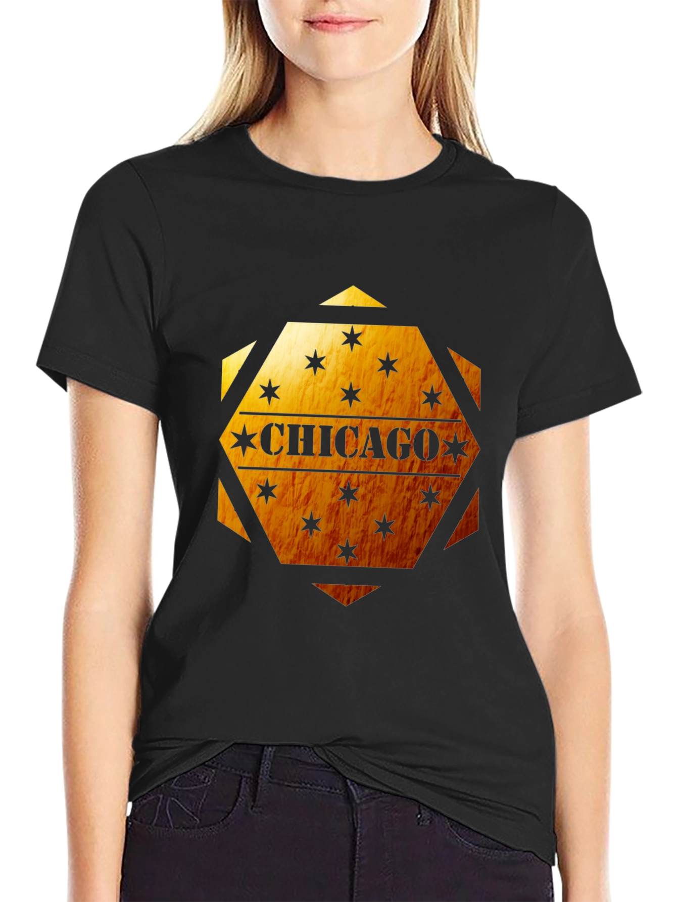 Chicago Star Graphic Black T-Shirt