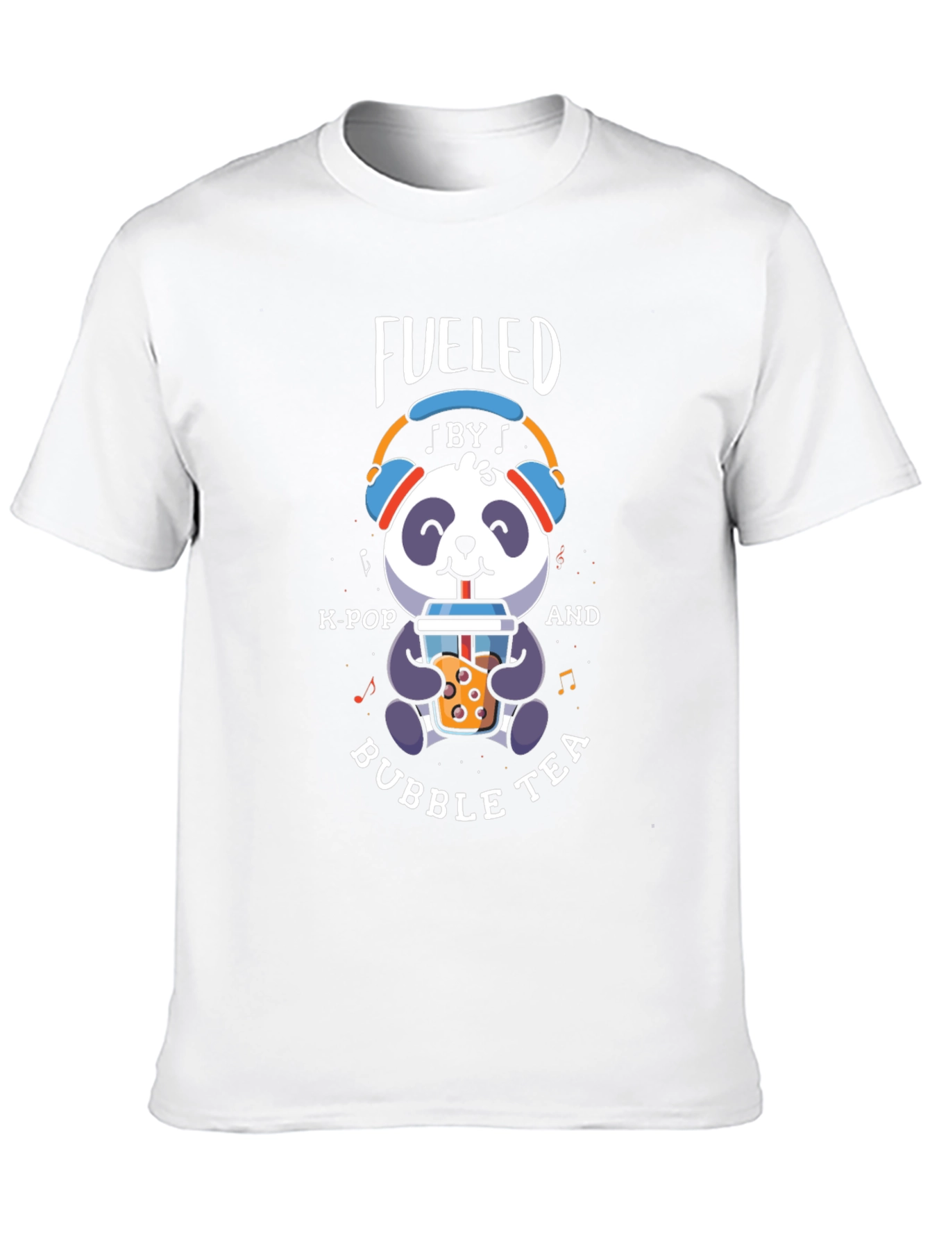 Fueled By K-Pop & Bubble Tea Panda Graphic T-Shirt