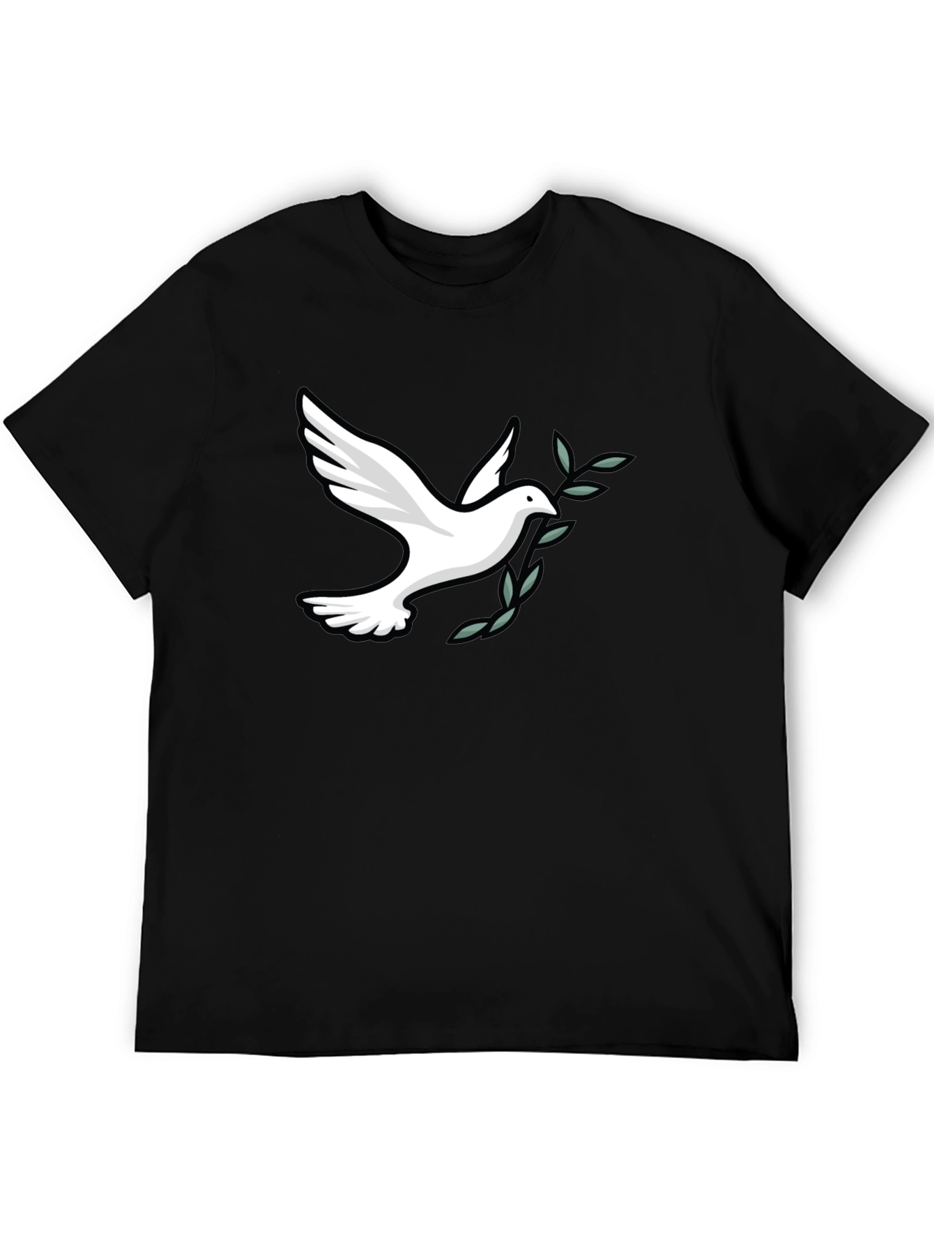 Peace Dove Graphic Tee - Soft Black Cotton Blend