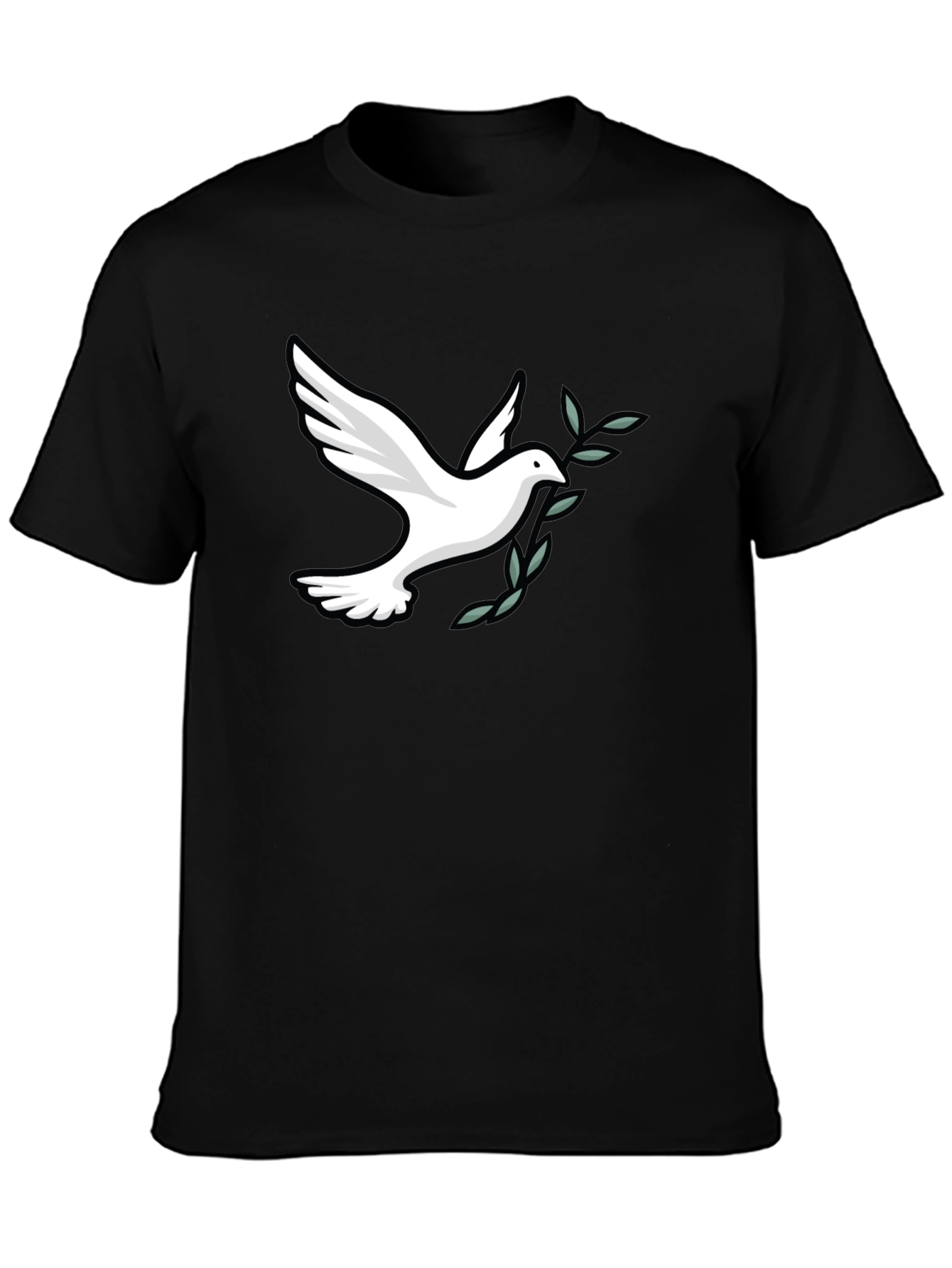 Peace Dove Graphic Tee - Soft Black Cotton Blend