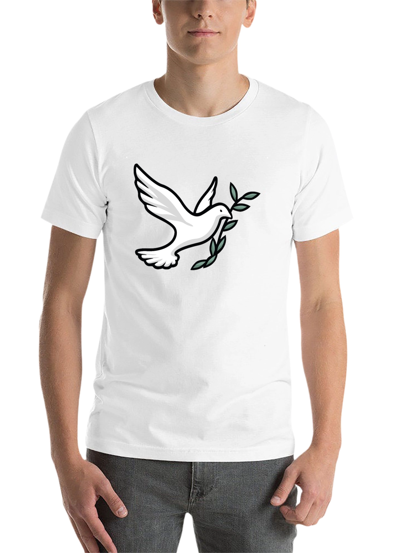 Peace Dove Graphic Tee - Soft Black Cotton Blend