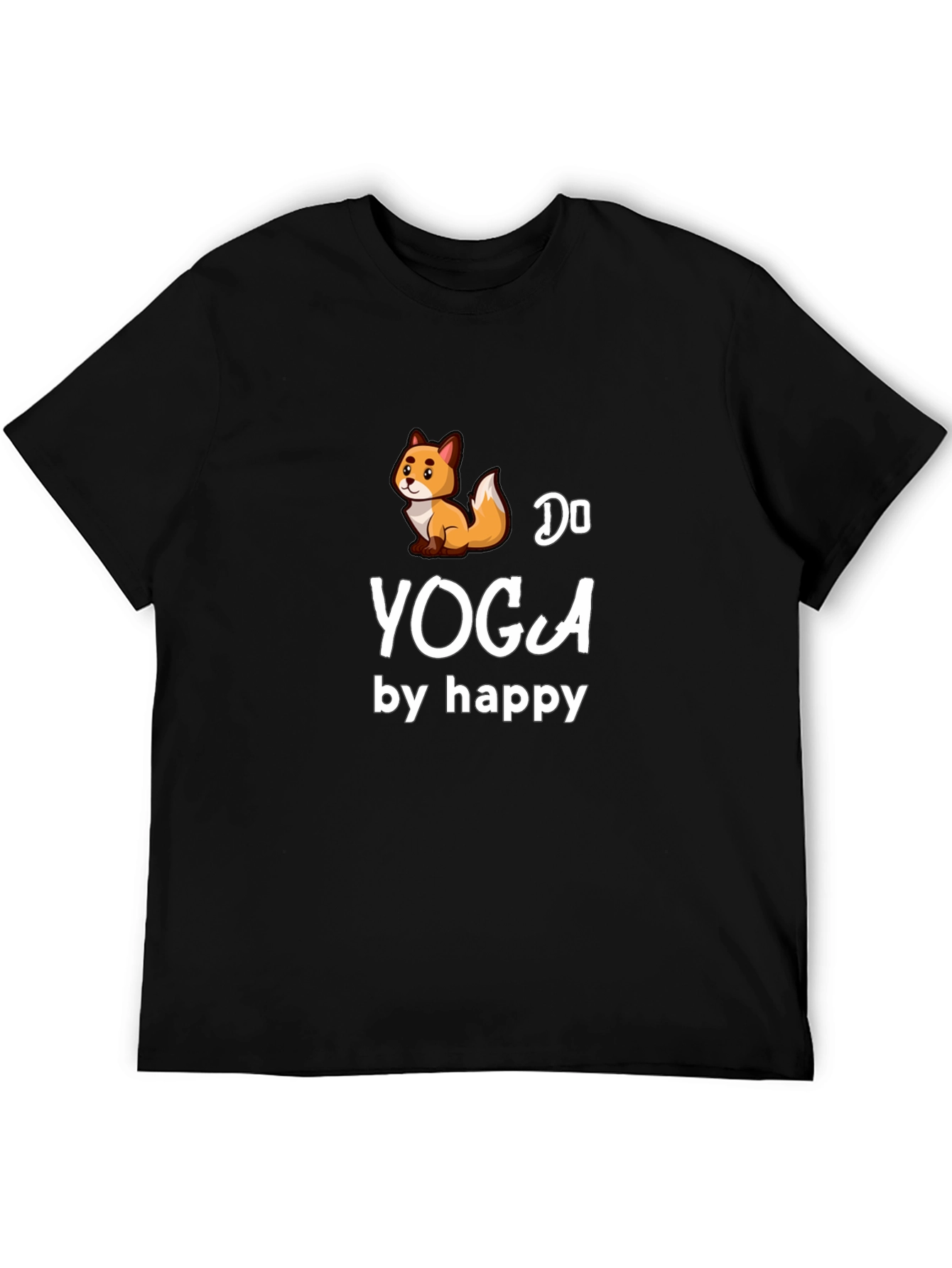 Do Yoga by Happy Fox Black T-Shirt