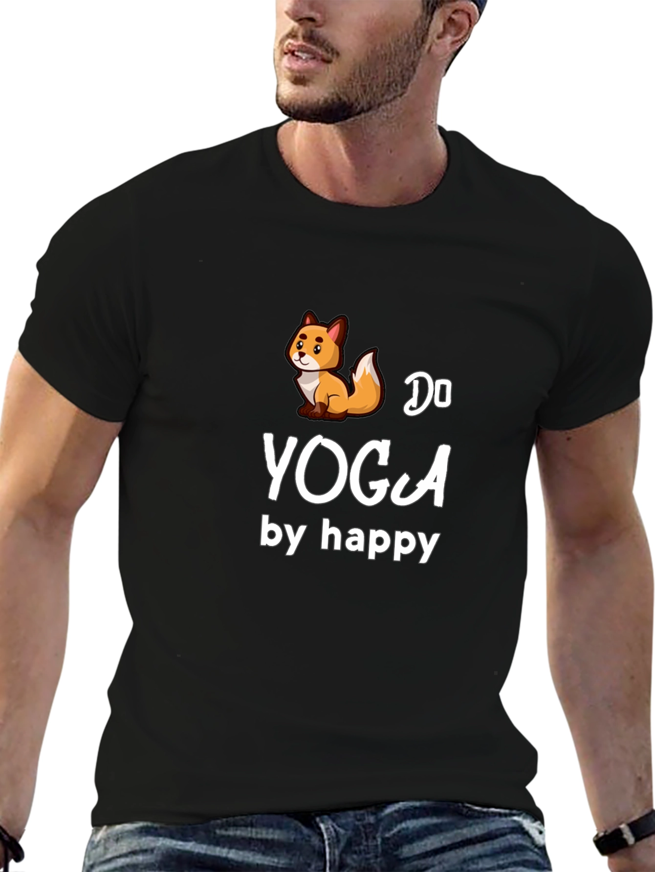 Do Yoga by Happy Fox Black T-Shirt